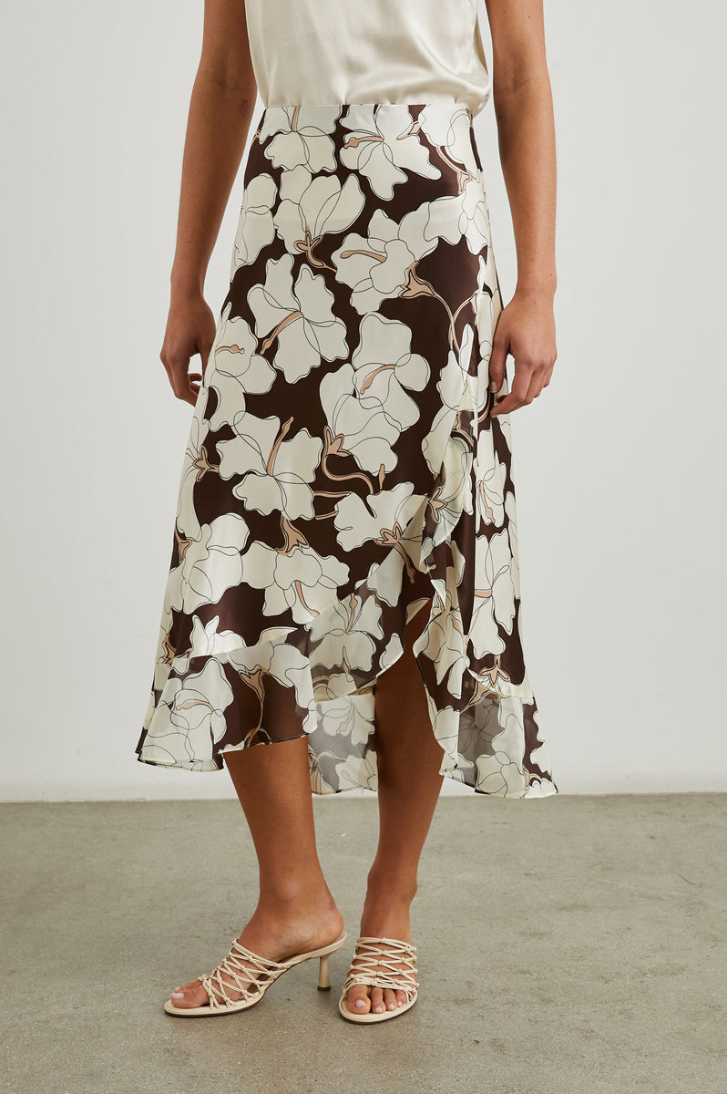 ADIA SKIRT - MOCHA FLORAL – Rails EU