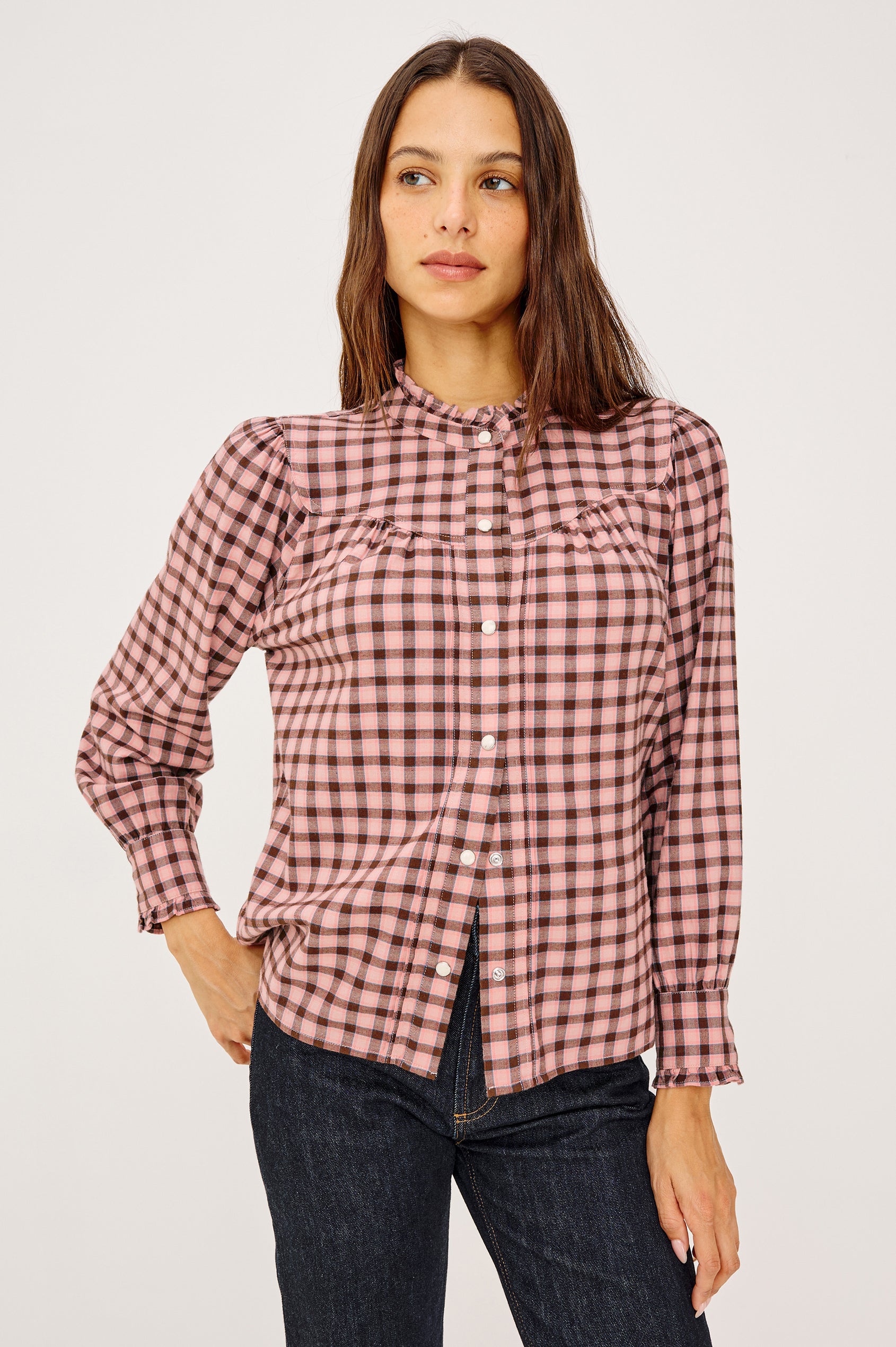 ALANNA SHIRT - GARNET ROSE COBALT