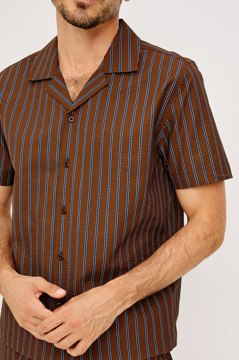 AMALFI SHIRT - RUST NAVY STRIPE – Rails EU