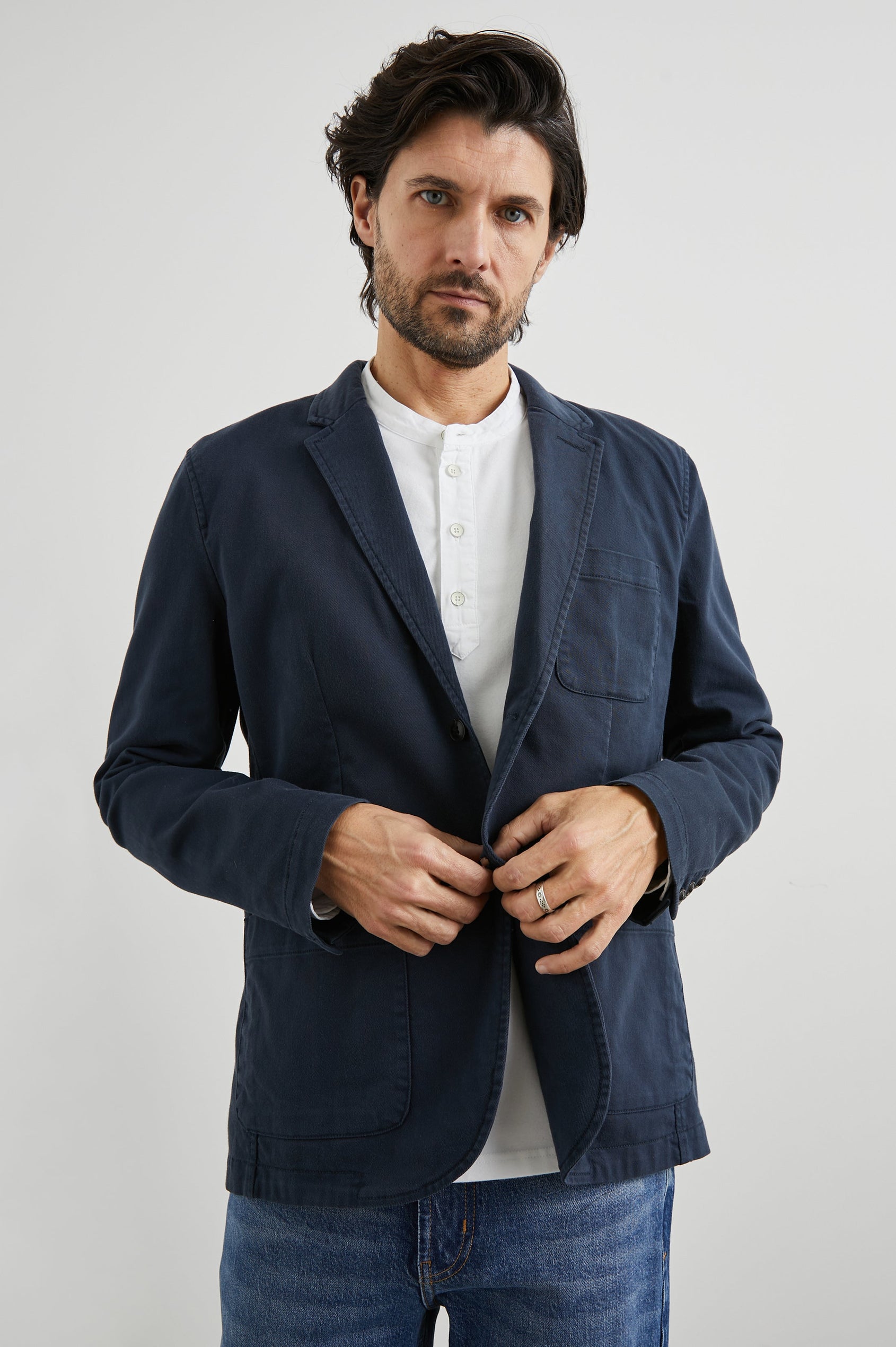 ANDRE JACKET - RUGGED NAVY TWILL - FRONT
