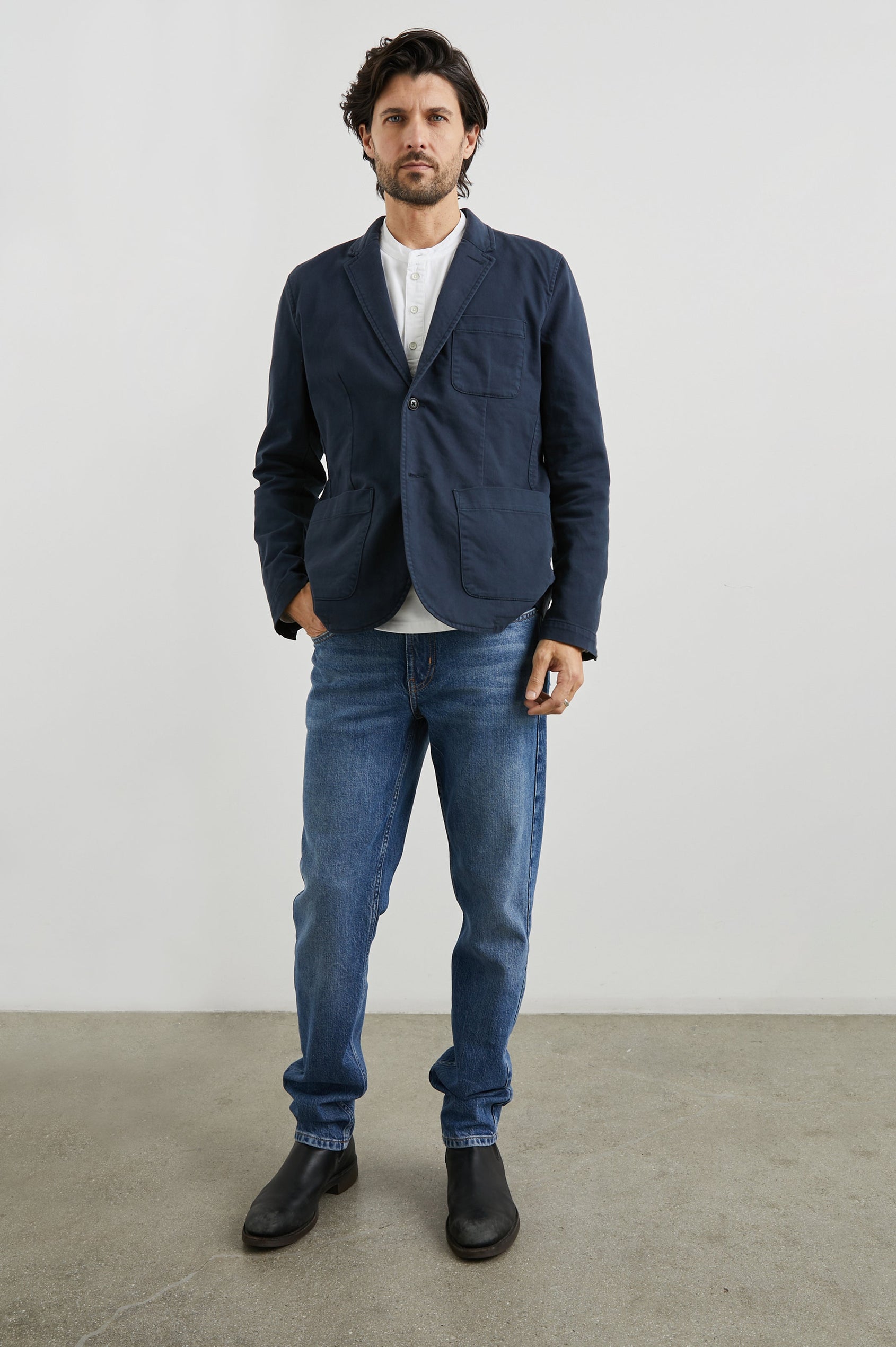 ANDRE JACKET - RUGGED NAVY TWILL - FULL BODY