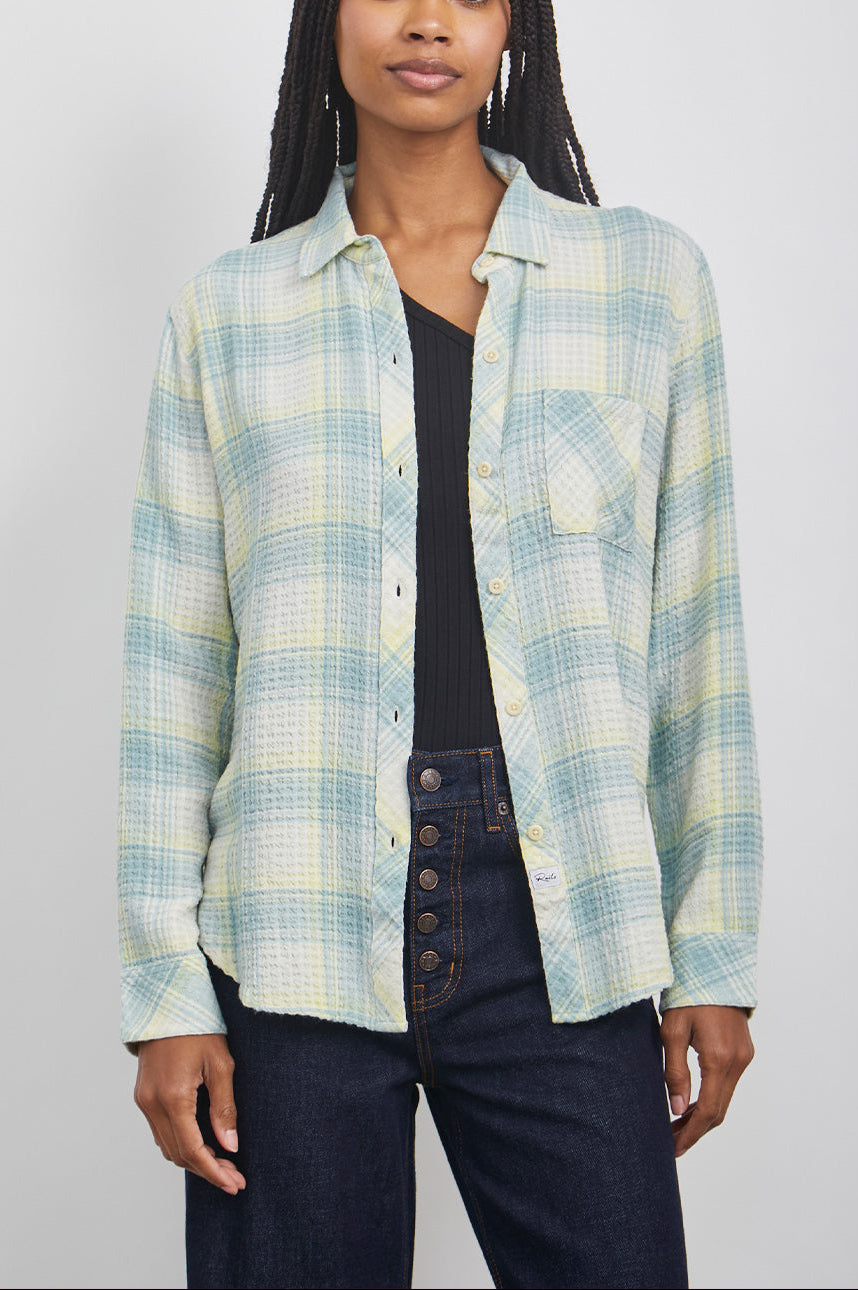 BRADY SAGE LEMON SHIRT-FRONT UNBUTTONED