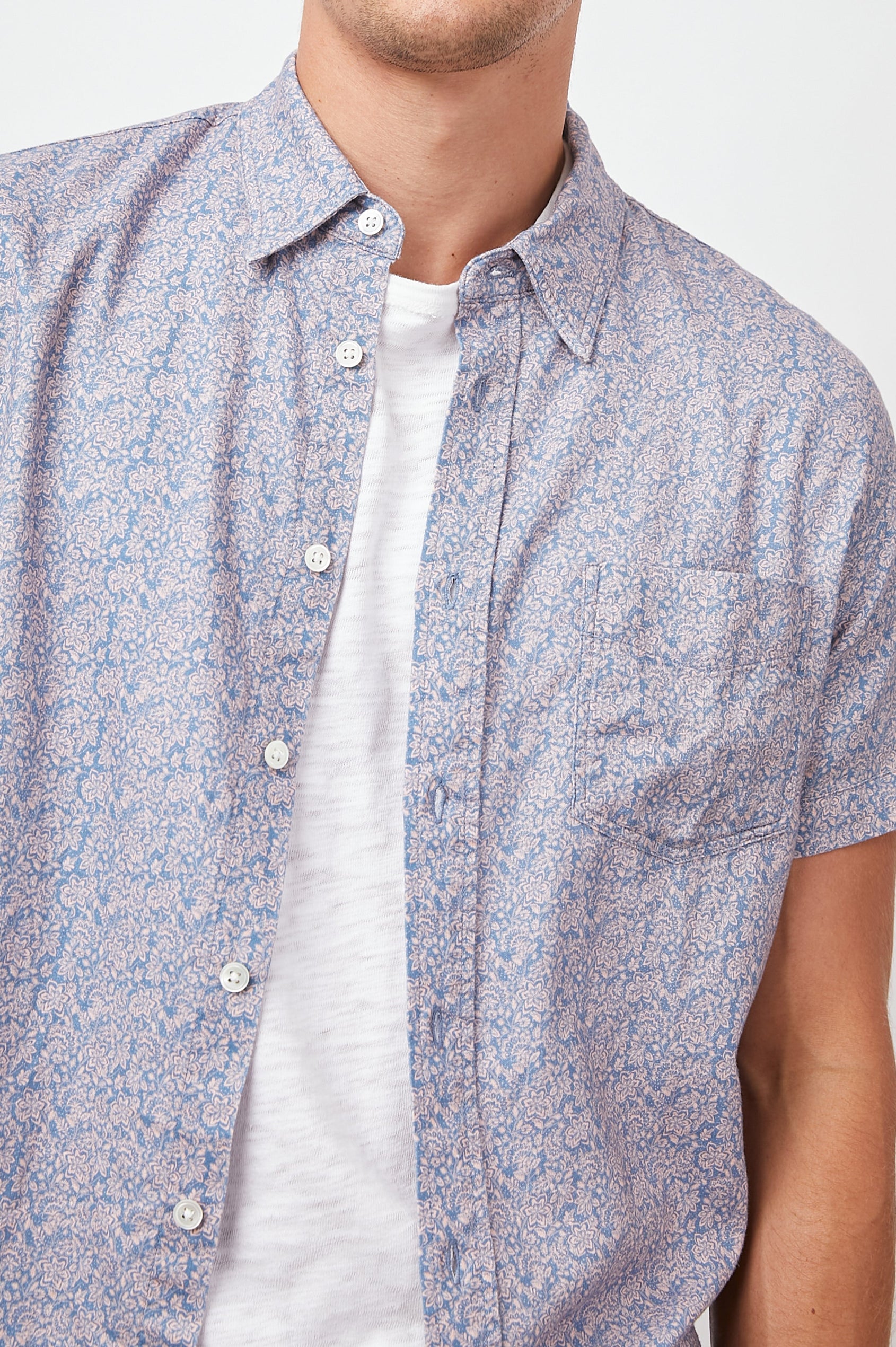 CARSON SHIRT - FLORA BLOOM PEACH - details