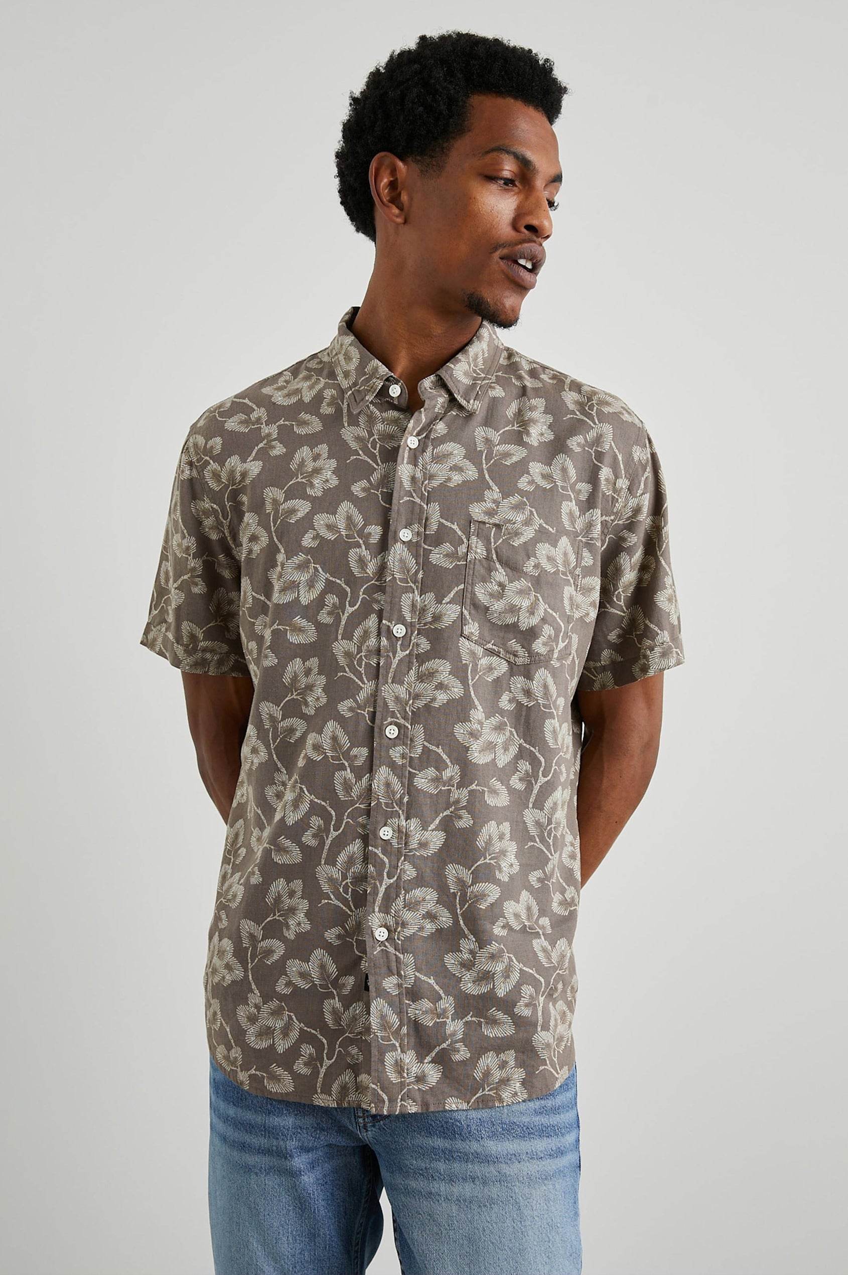 CARSON JAPANESE MAPLE FADED SADDLE SHIRT - FRONT HALF BODY