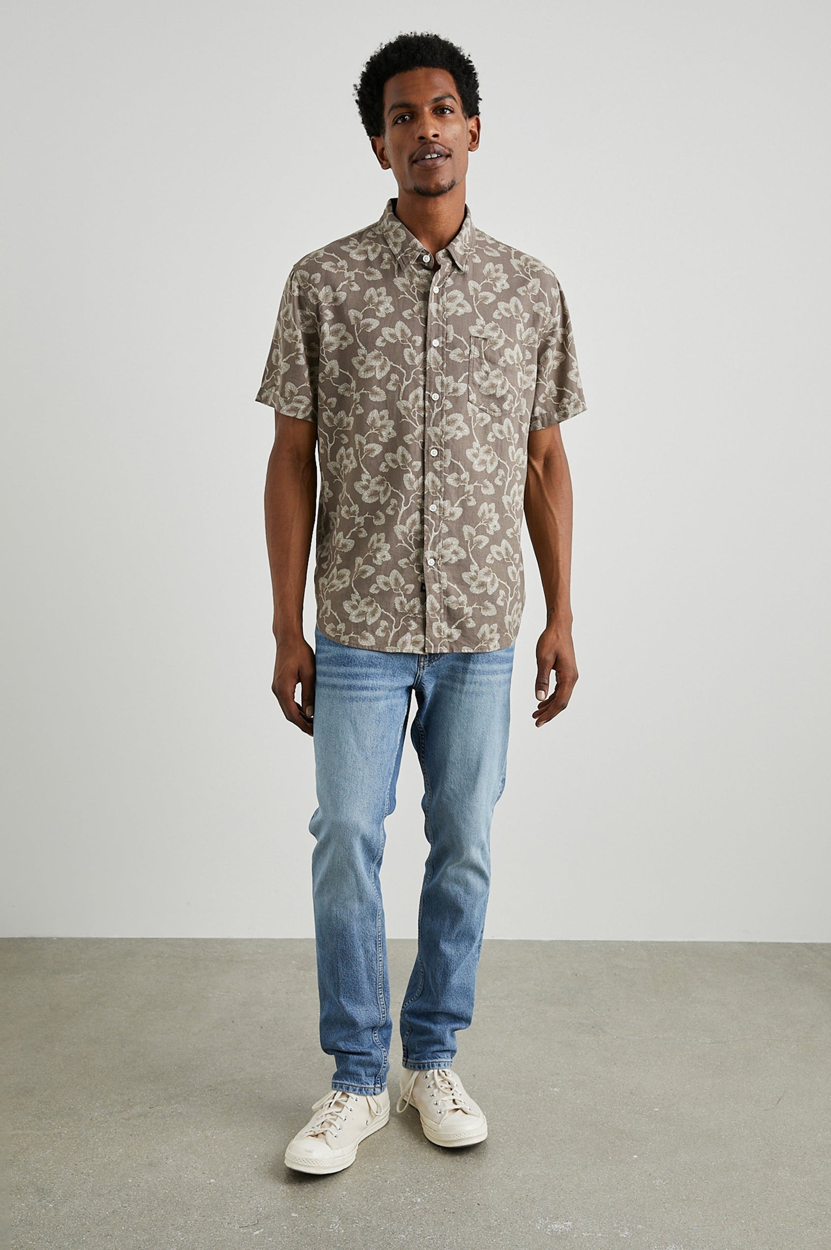 CARSON JAPANESE MAPLE FADED SADDLE SHIRT - FRONT FULL BODY