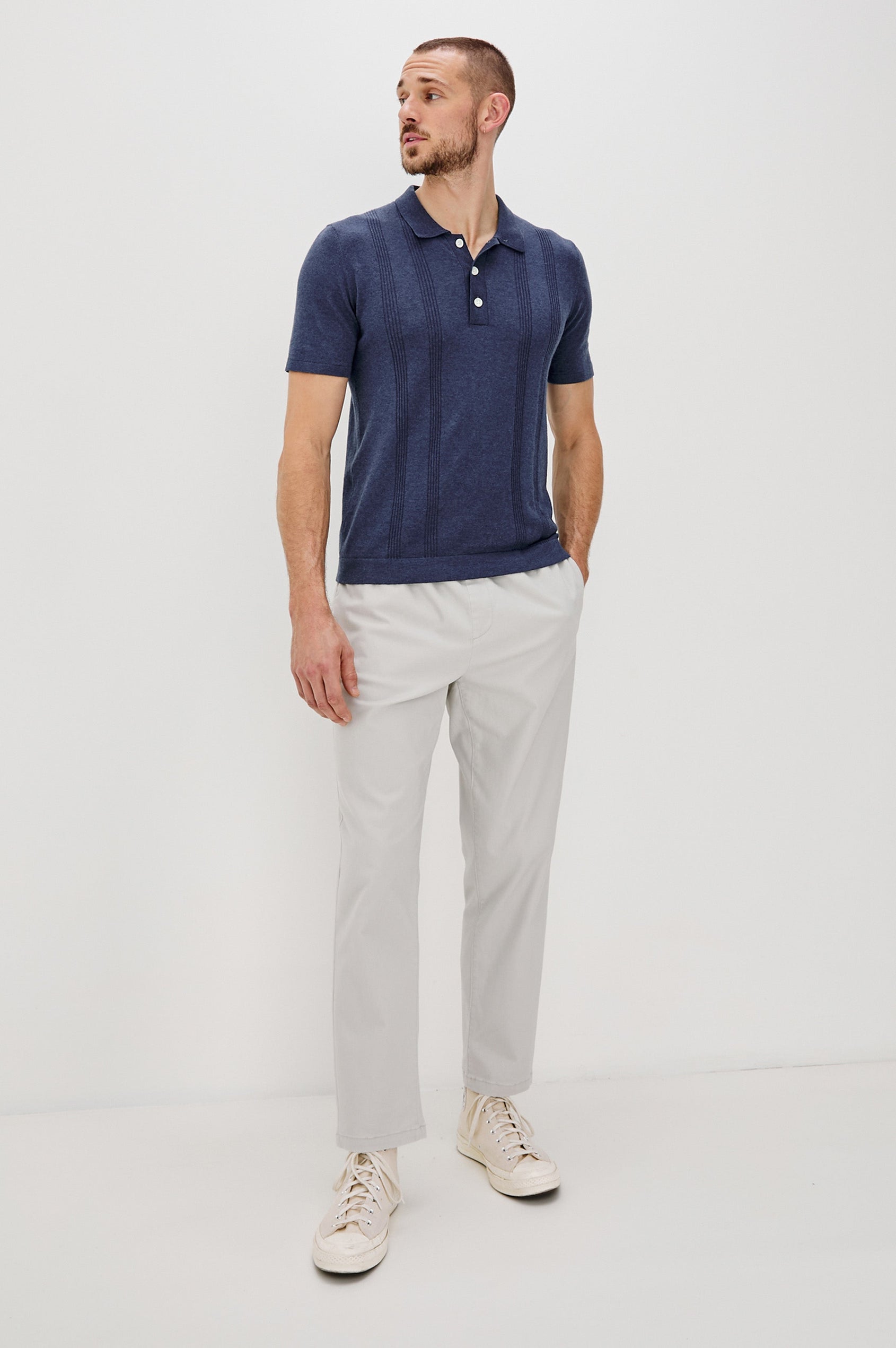 CILLIAN POLO SHIRT - INDIGO DENIM