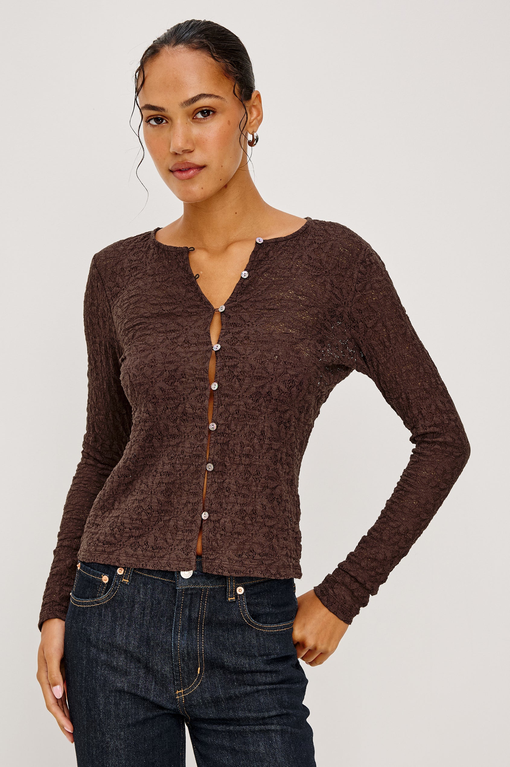 CYRAH TOP - WALNUT