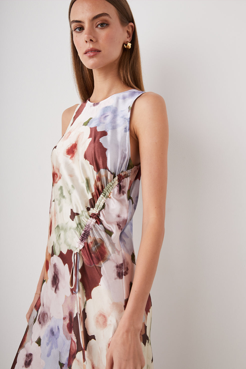 GABRIELLA DRESS PAINTED ROSE - SIDE BODY DETAILS
