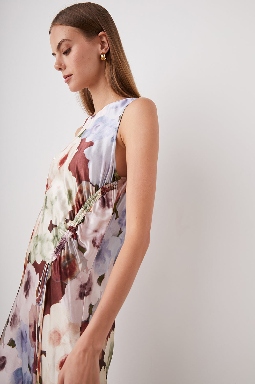 GABRIELLA DRESS PAINTED ROSE - SIDE DETAIL