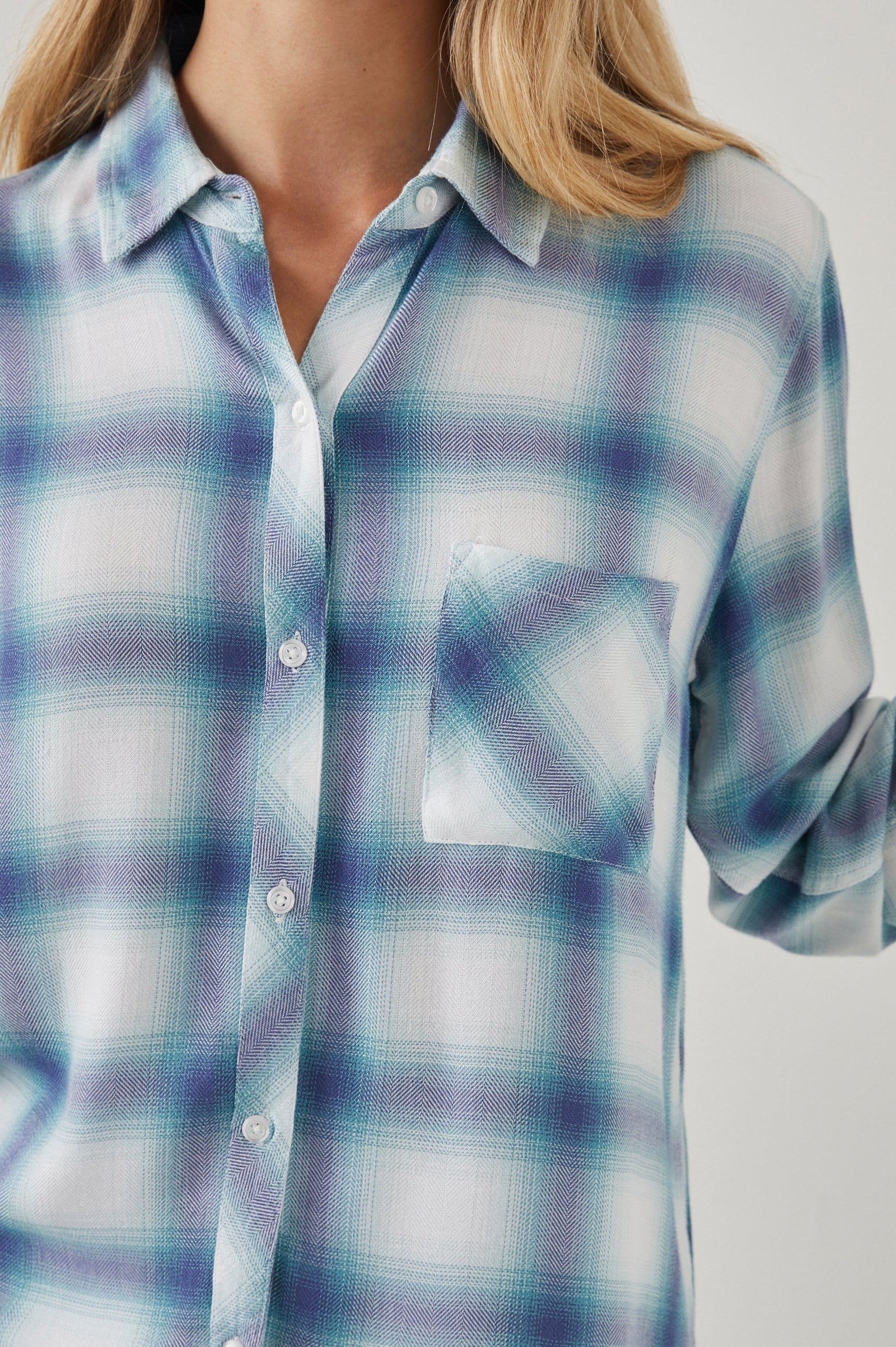 HUNTER SHIRT - WHITE INDIGO MIST
