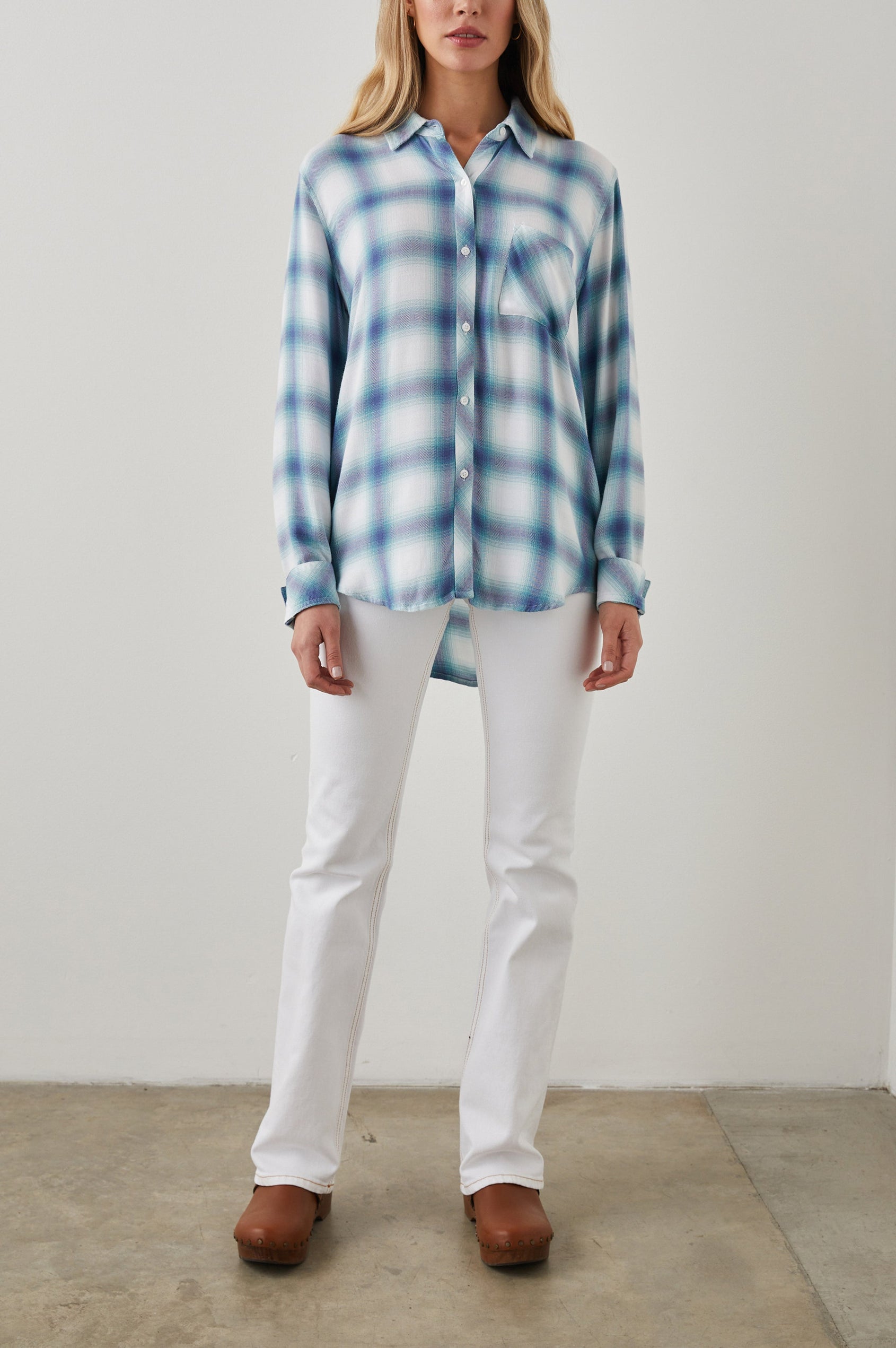 HUNTER SHIRT - WHITE INDIGO MIST
