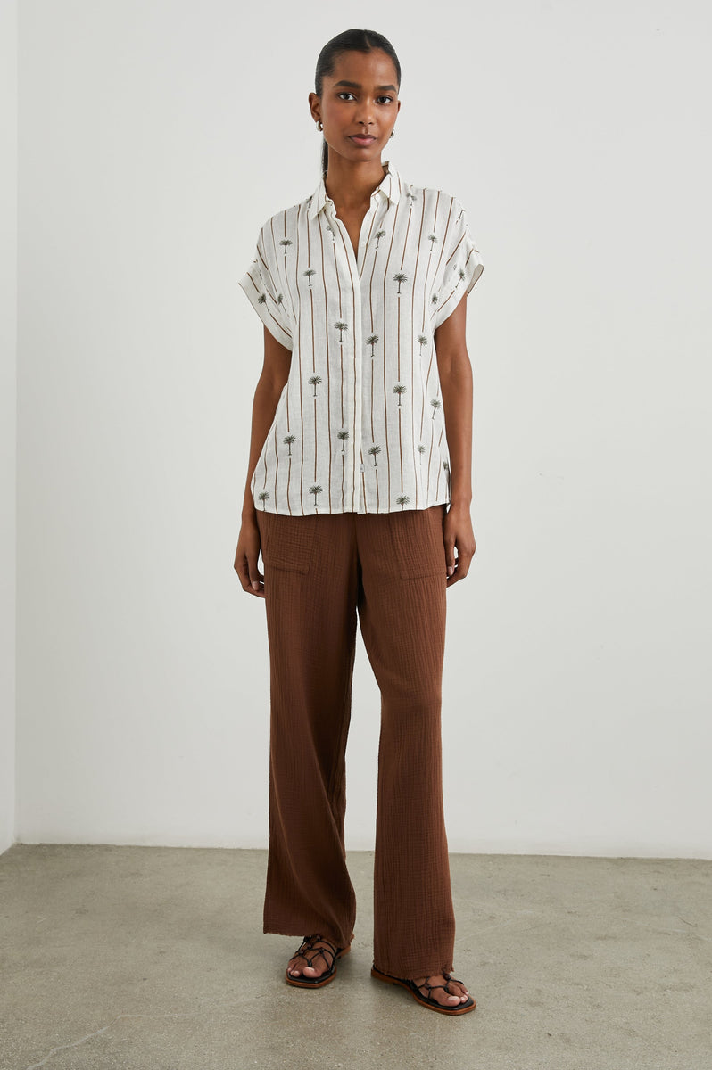 JAMIE SHIRT - STRIPE PALMS  Rails EU