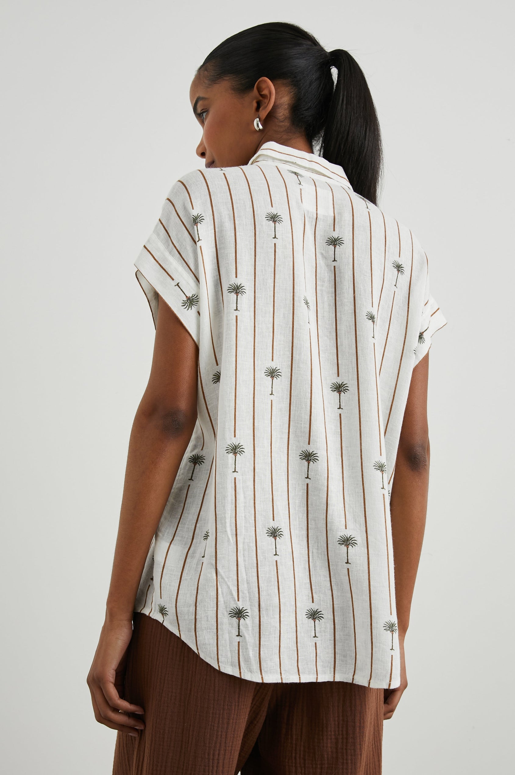 JAMIE SHIRT - STRIPE PALMS - BACK BODY
