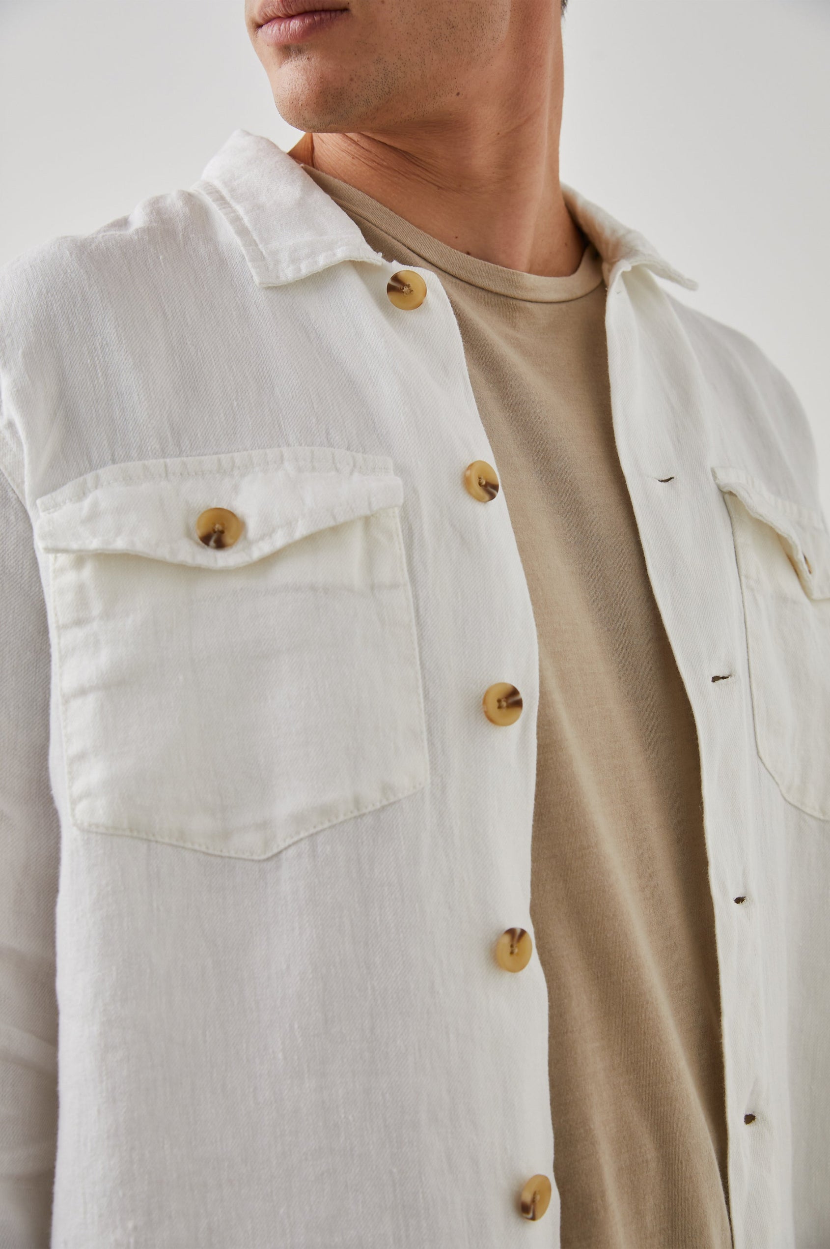 KEROUAC SHIRT JACKET PARCHMENT - DETAIL