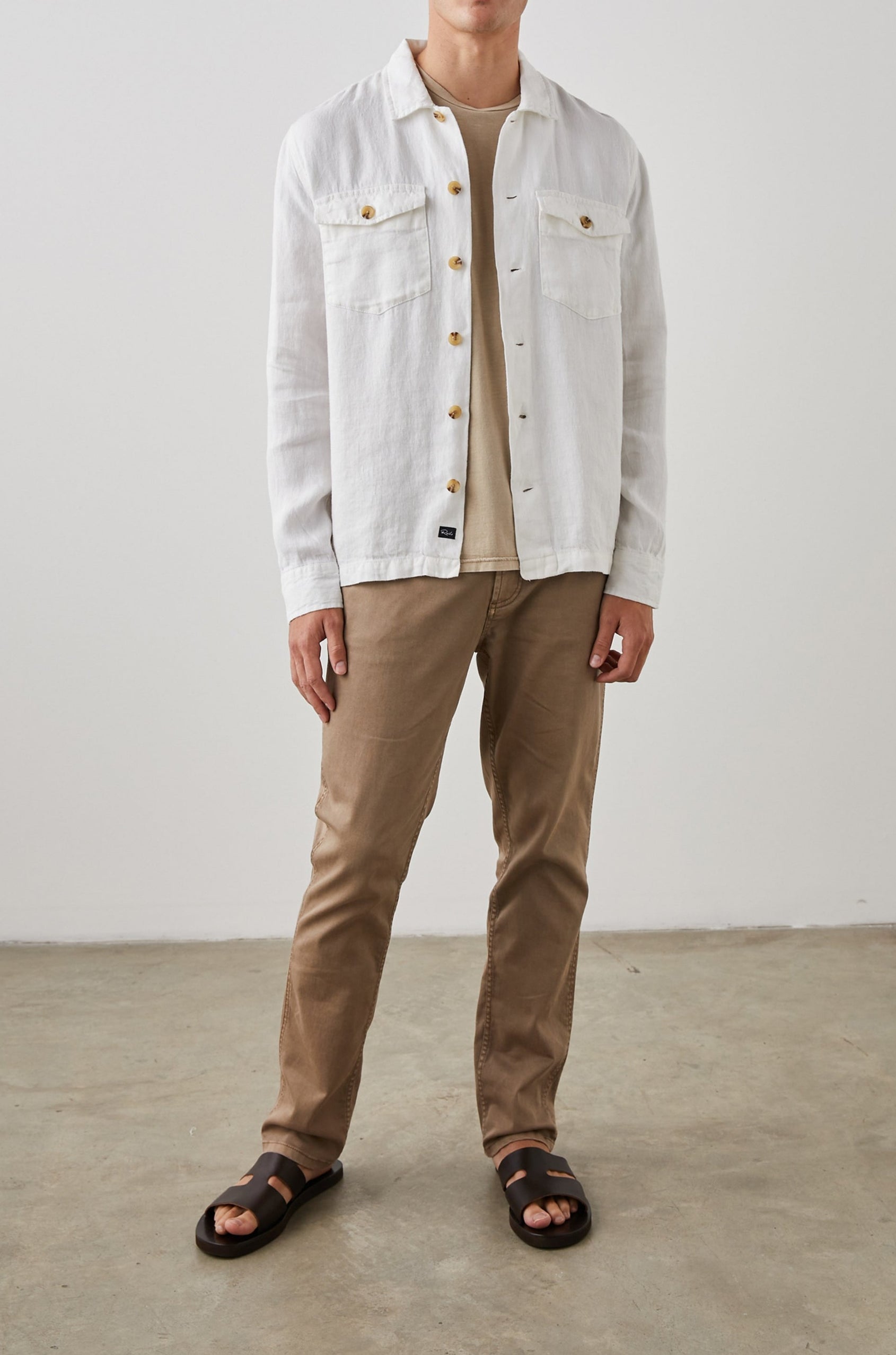 KEROUAC SHIRT JACKET PARCHMENT - FULL FRONT BODY