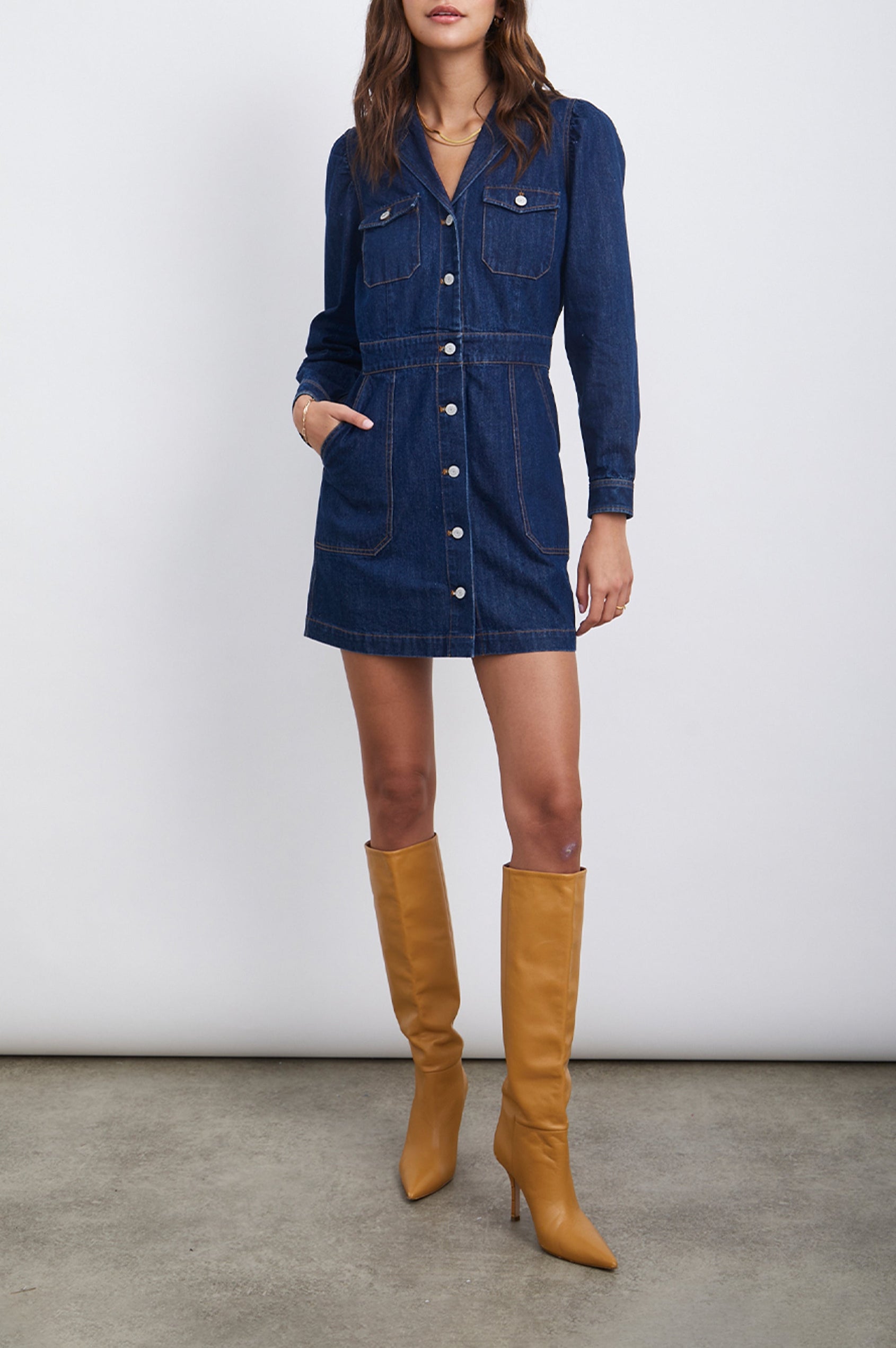 LISETTE DRESS - RAW DENIM - FULL BODY