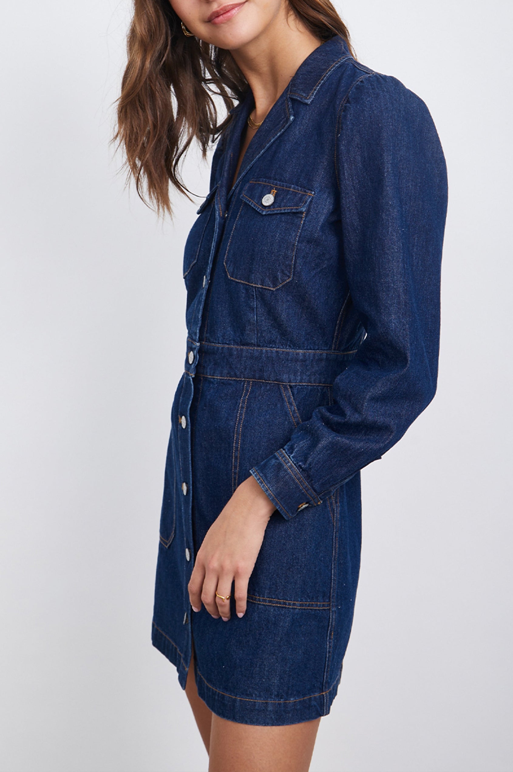 LISETTE DRESS - RAW DENIM - SIDE BODY