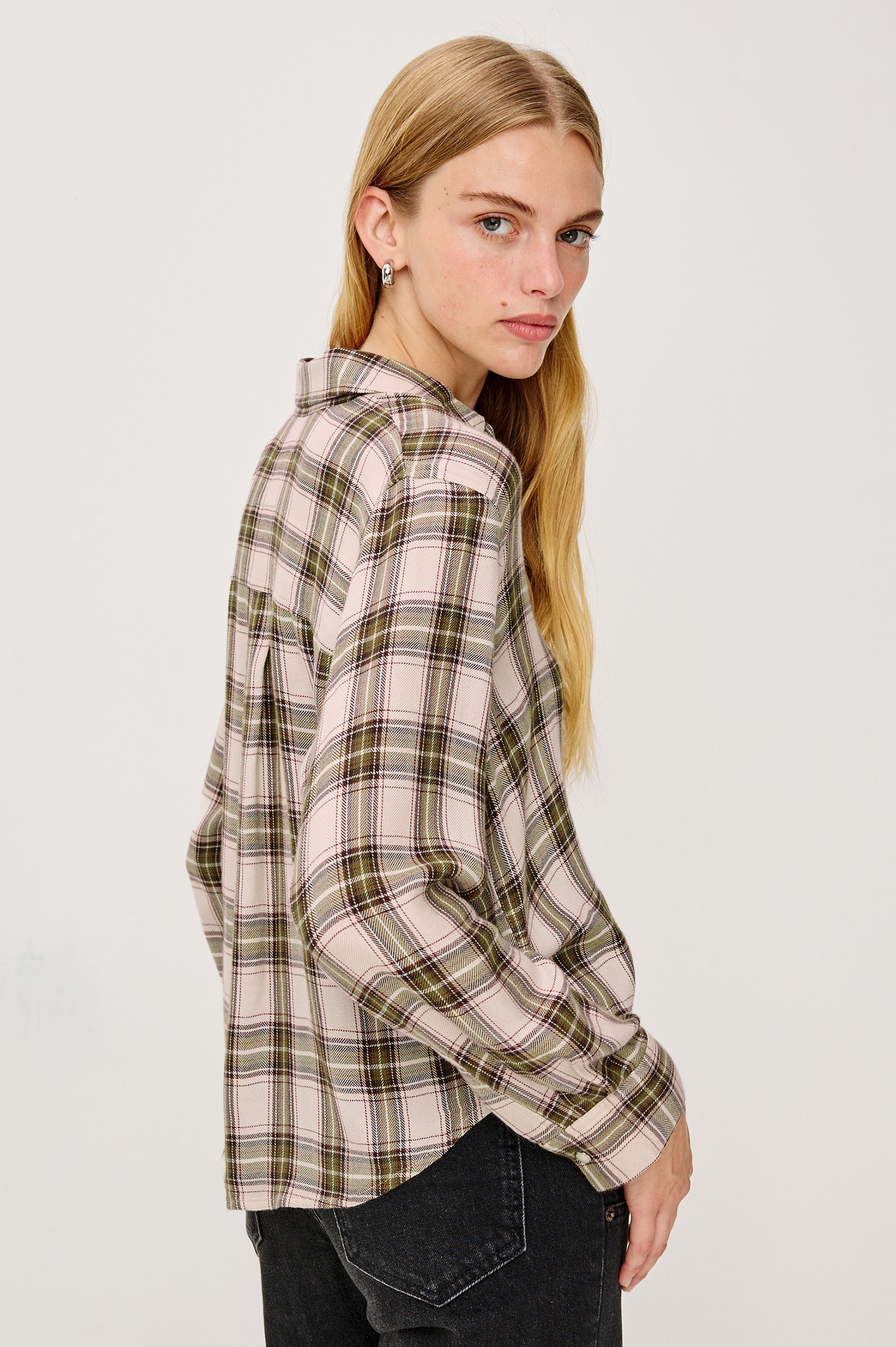 MALIN SHIRT - OLIVE BROWN CREAM