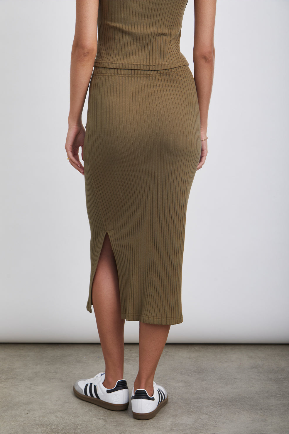 ANGIE SKIRT - OLIVE - BACK VIEW