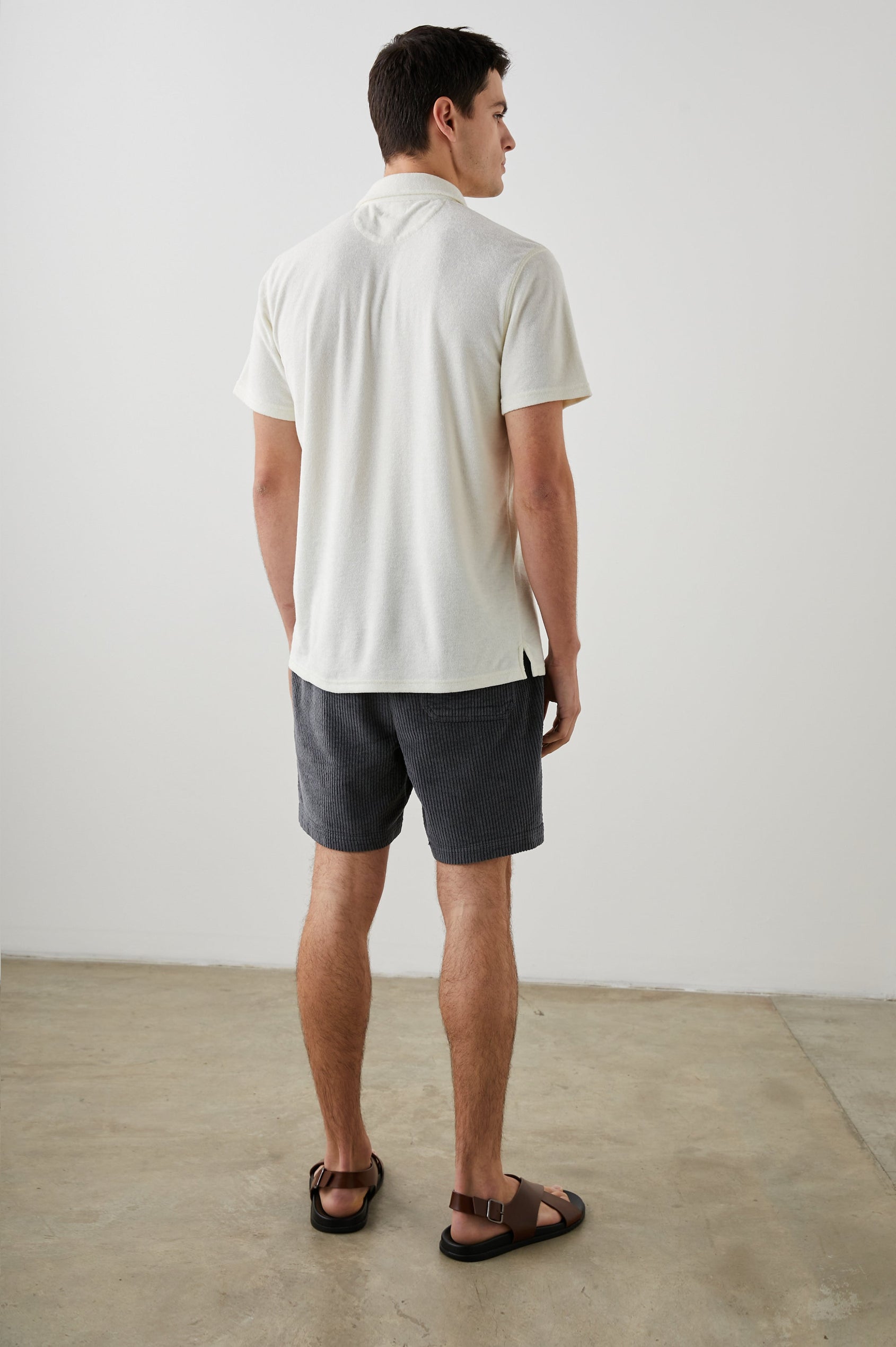 RHEN POLO SHIRT - TERRY PEARL - BACK BODY