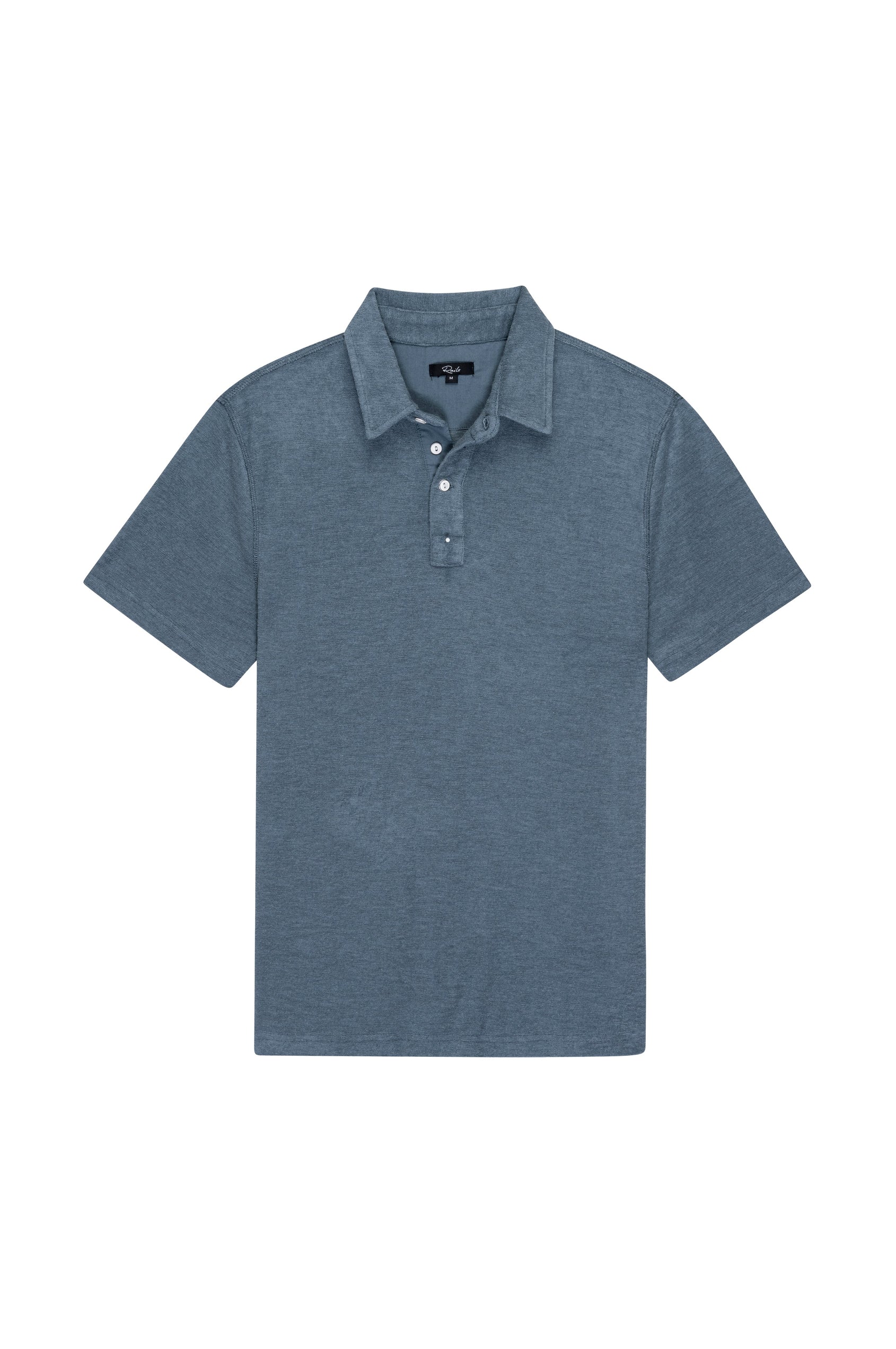RHEN BLUE MIRAGE SHORT SLEEVE QUARTER BUTTON DOWN- FLAT
