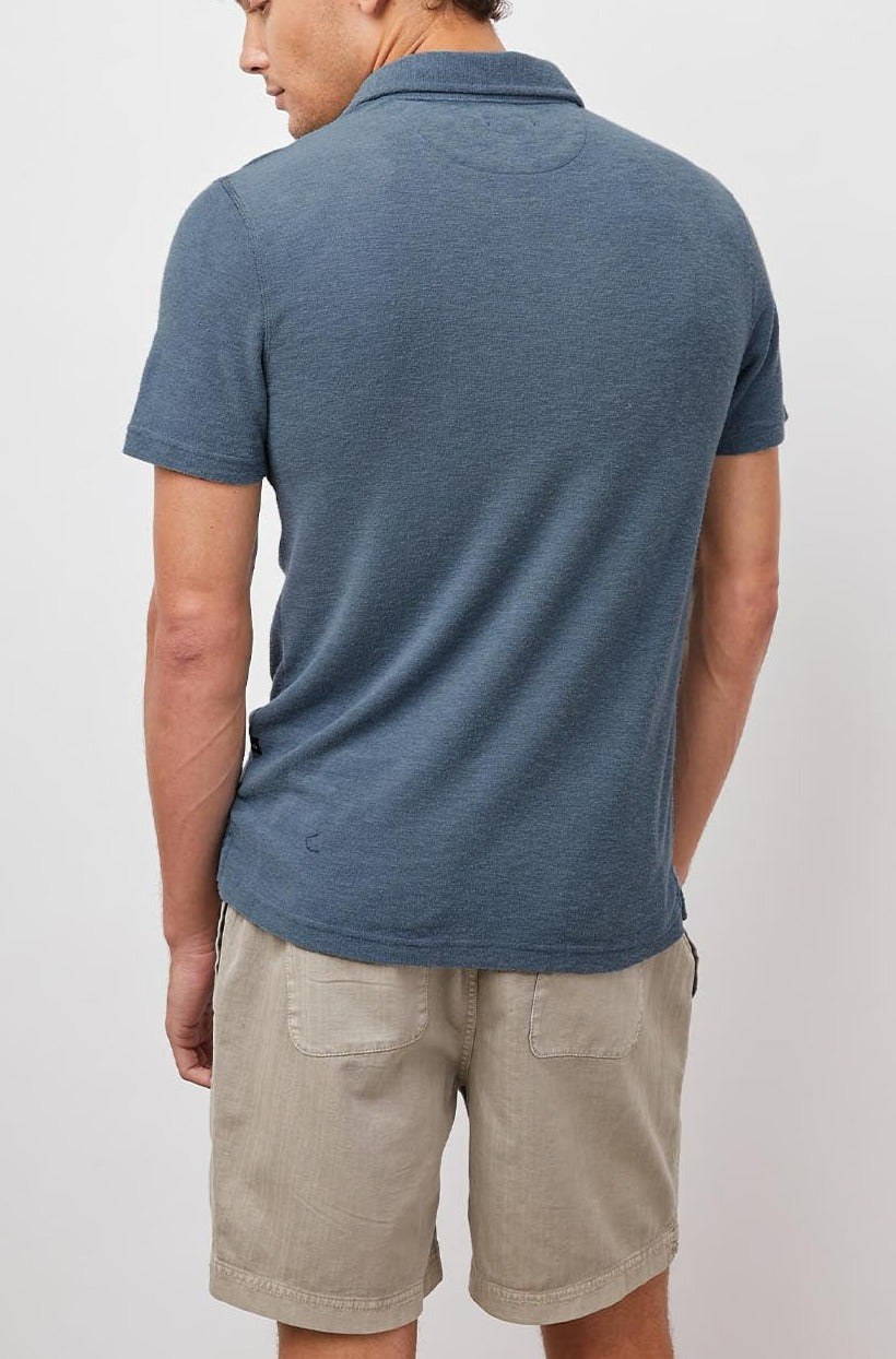 RHEN BLUE MIRAGE SHORT SLEEVE POLO-BACK