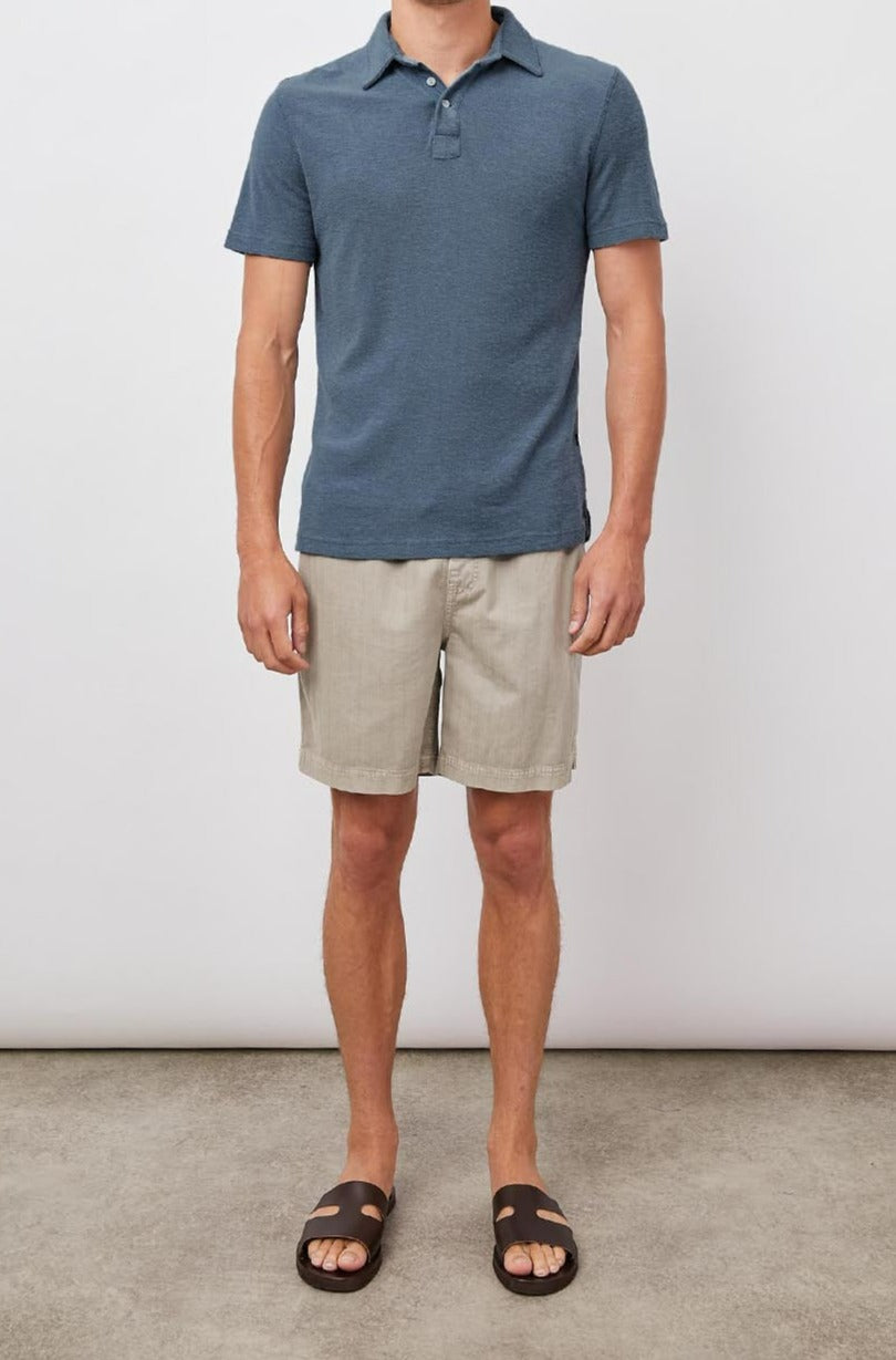 RHEN BLUE MIRAGE SHORT SLEEVE POLO-FULL FRONT BODY