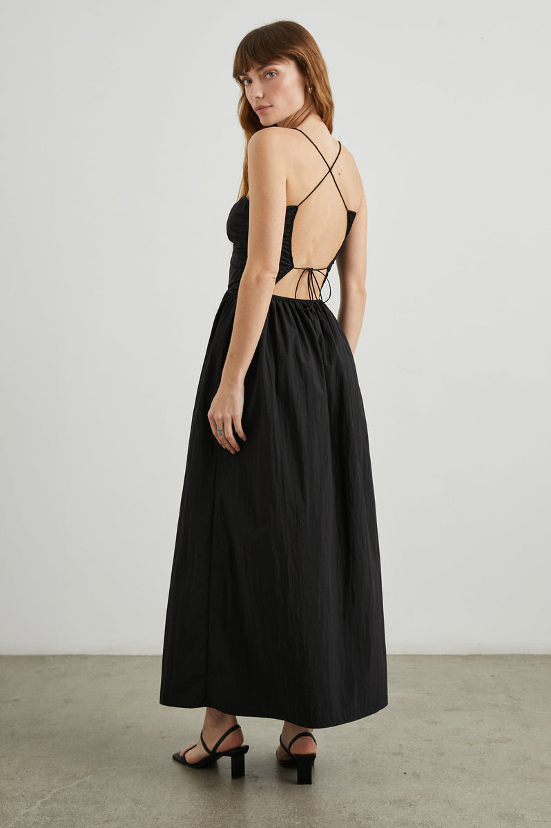 knee length dresses for ladies Unique Vintage Plus Size Black Spaghetti Strap Midi Dress