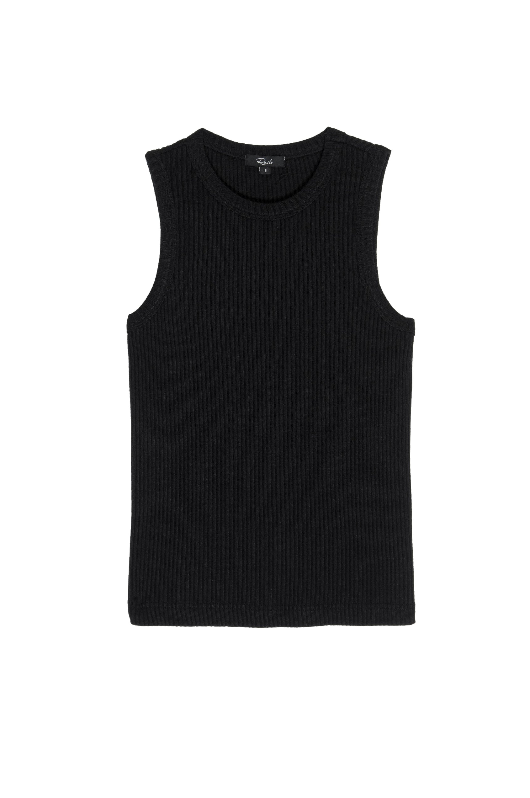The Racer Tank Black Tank Top - flat