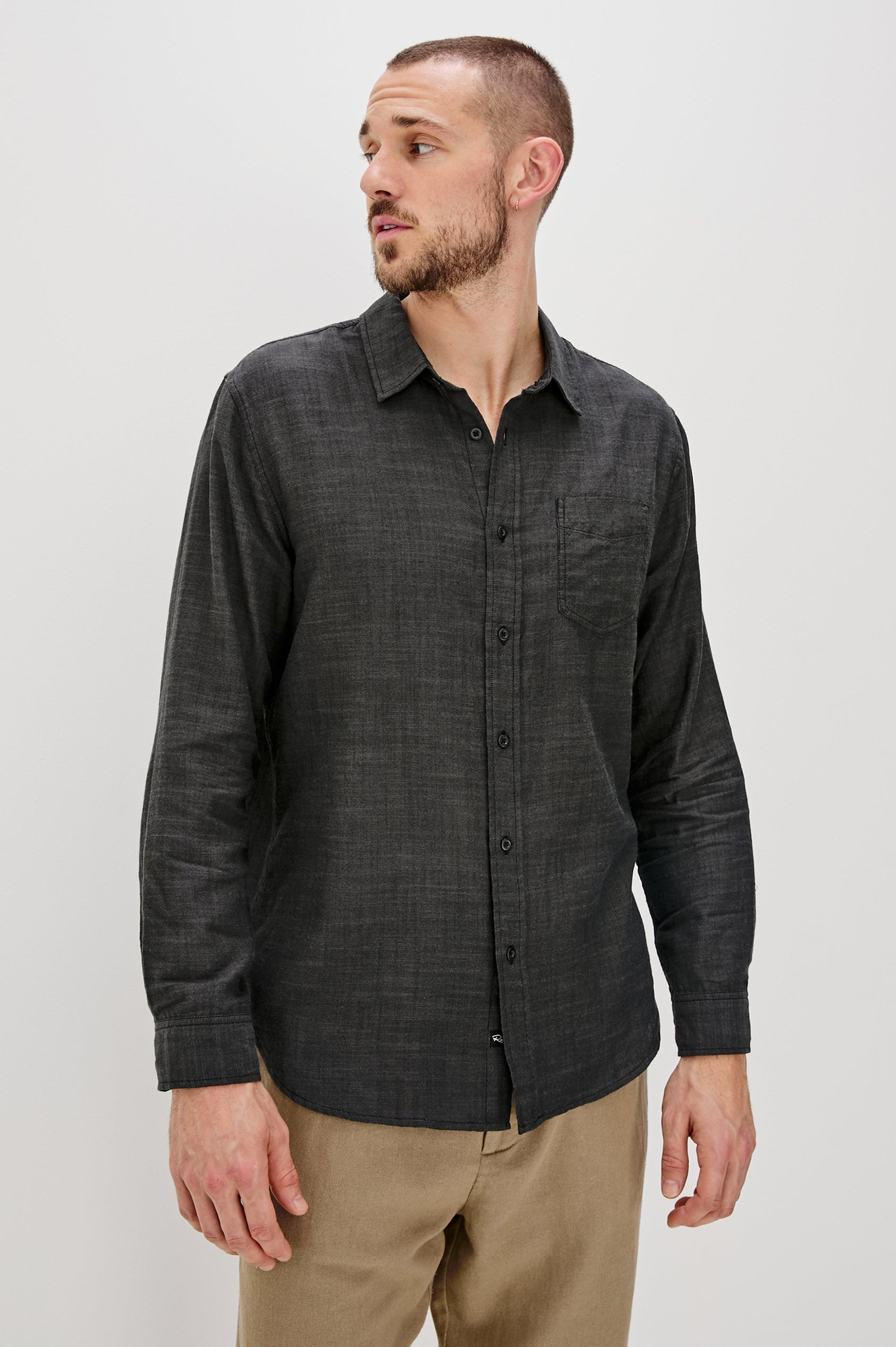 WYATT SHIRT - BLACK CHAMBRAY