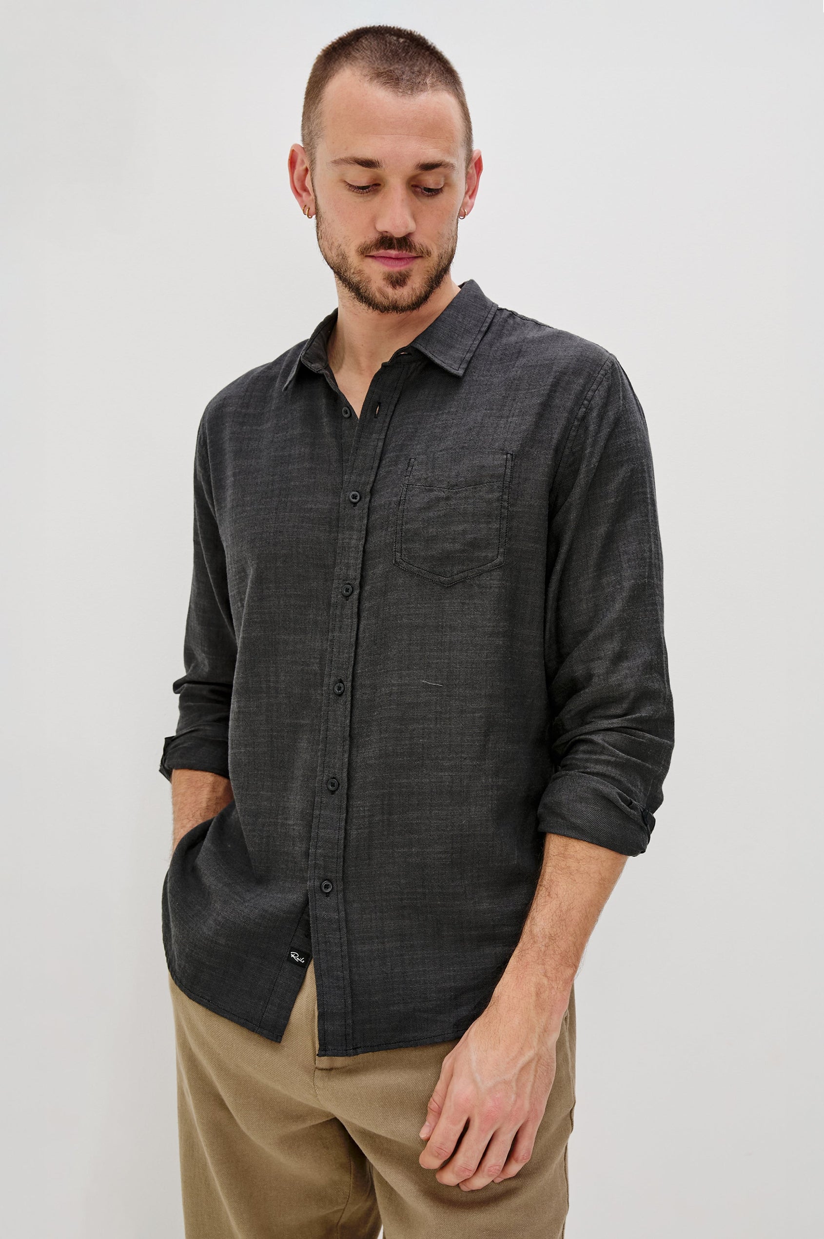 WYATT SHIRT - BLACK CHAMBRAY