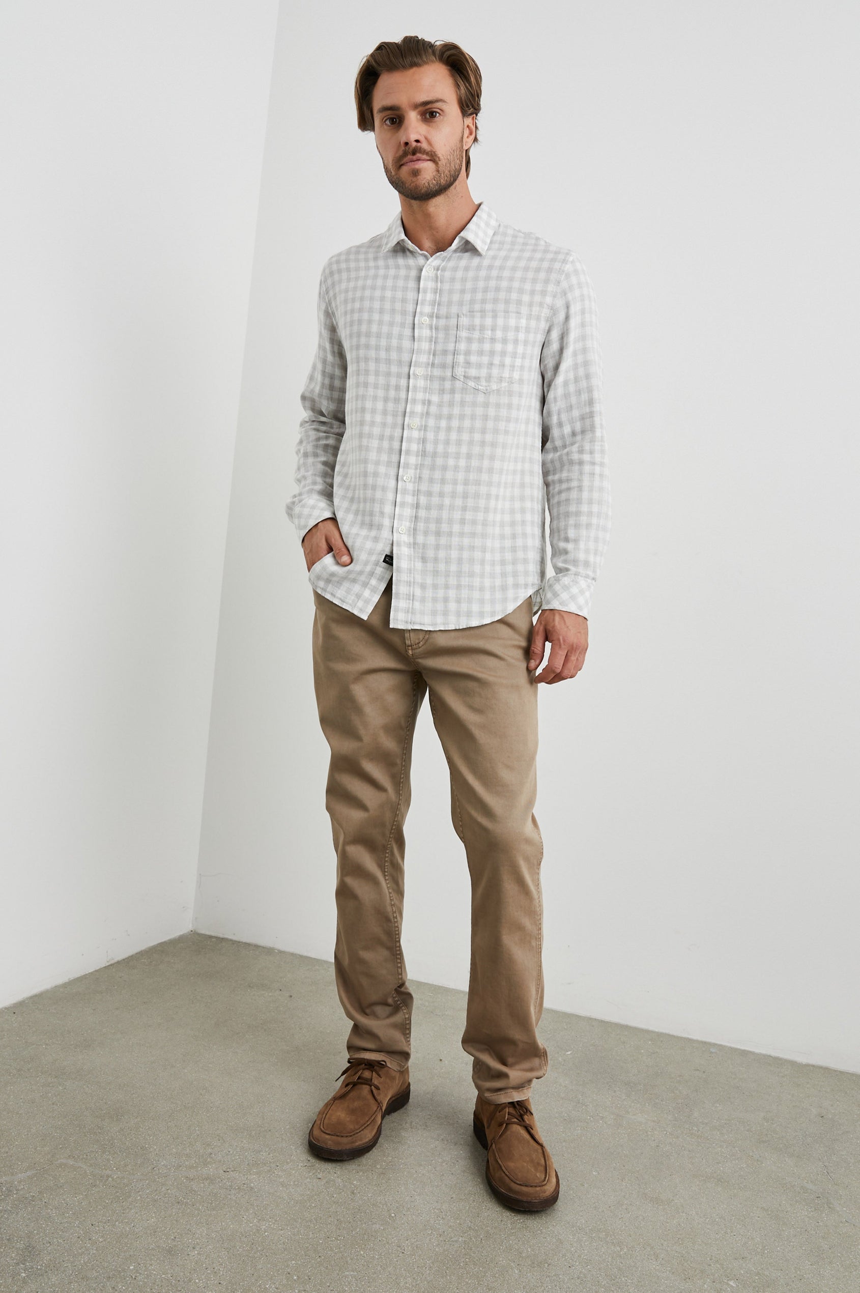 WYATT-GREY-GINGHAM-MELANGE- FULL FRONT BODY