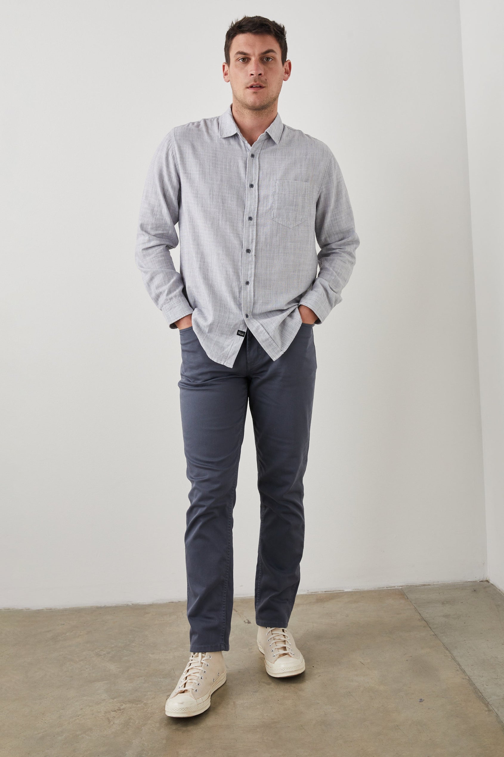 WYATT SHIRT IRON GATE - FRONT FULL BODY