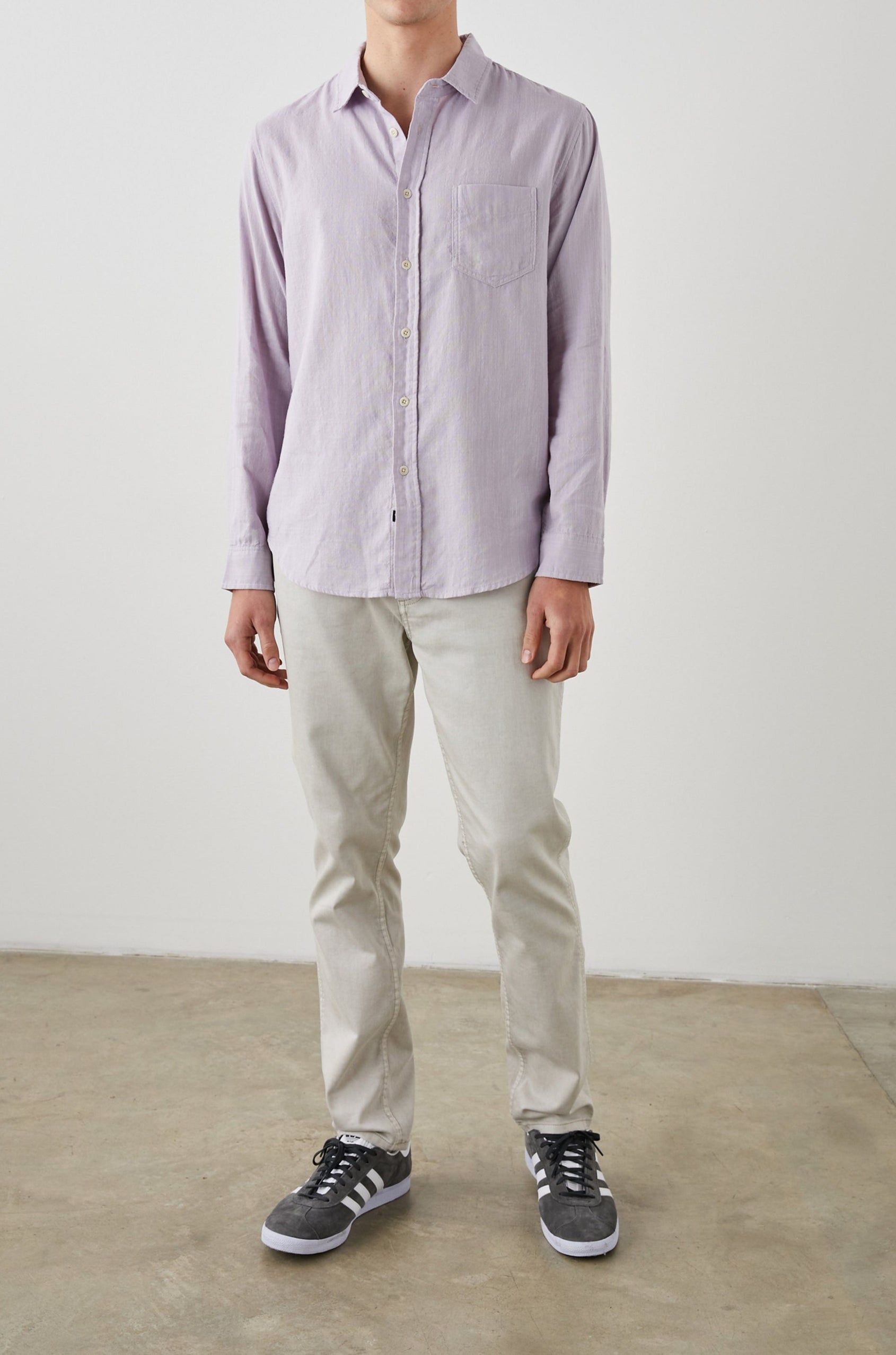 WYATT LAVENDER SHIRT - FRONT FULL BODY