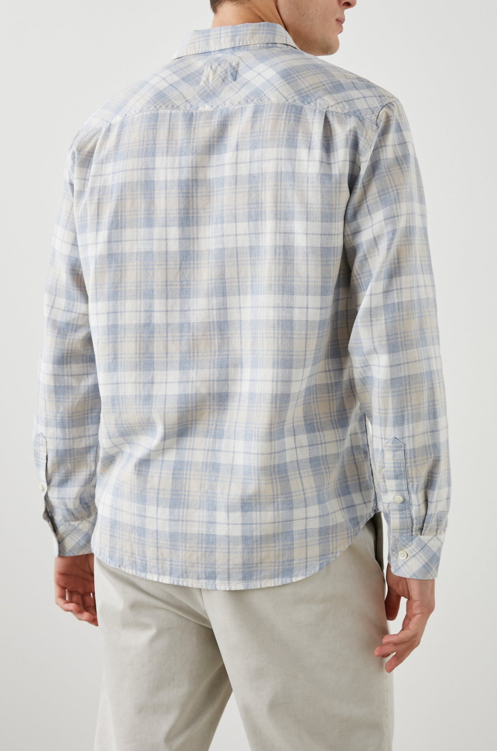 WYATT MIRROR CREAM MELANGE SHIRT - BACK
