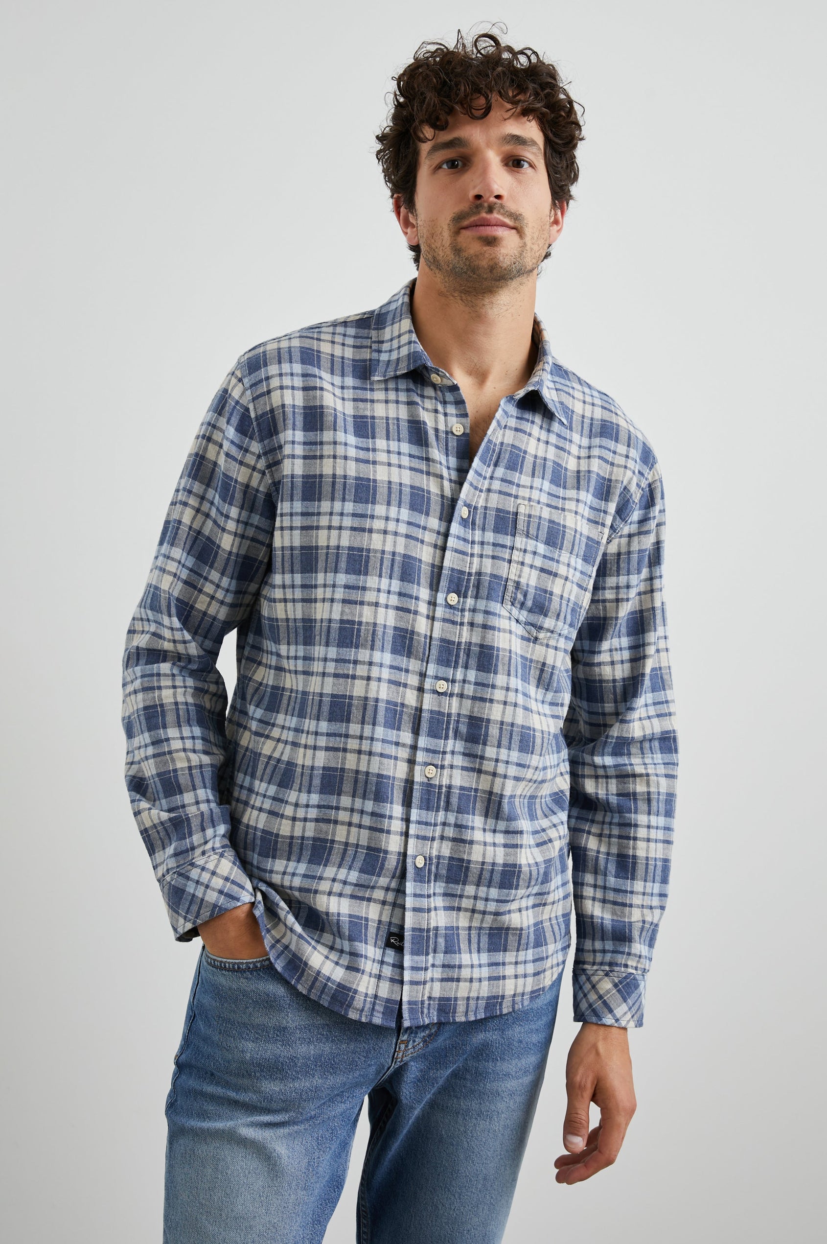 WYATT NAVY SORGHUM OXFORD -FRONT BODY