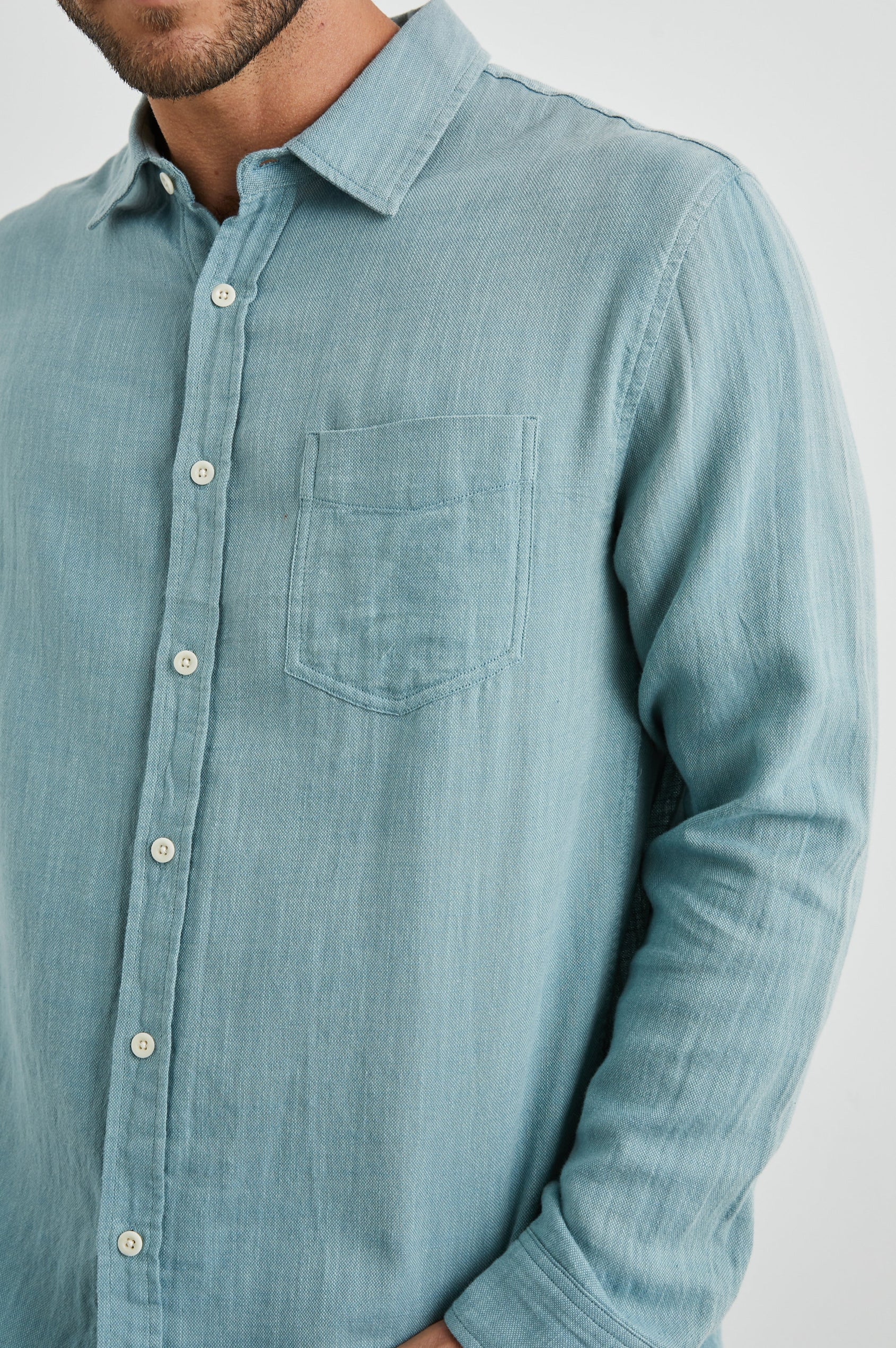 WYATT SHIRT SEA GREEN - FRONT BODY