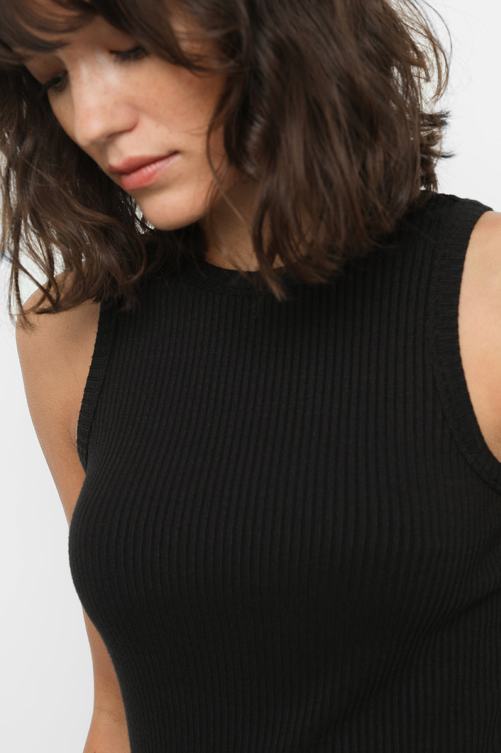 The Racer Tank Black Tank Top - detail