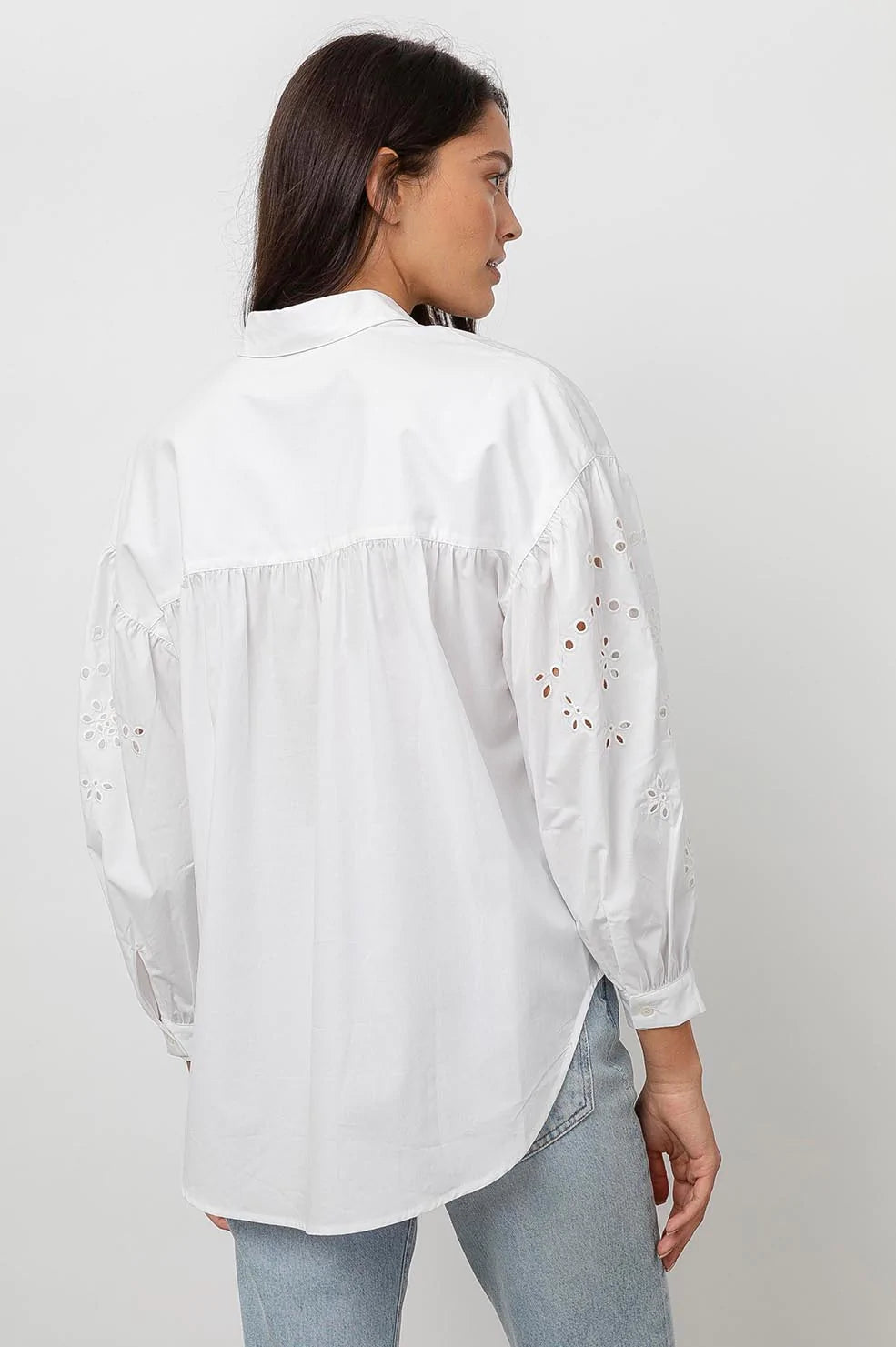 Alister White Button Down Long Sleeve Shirt - back