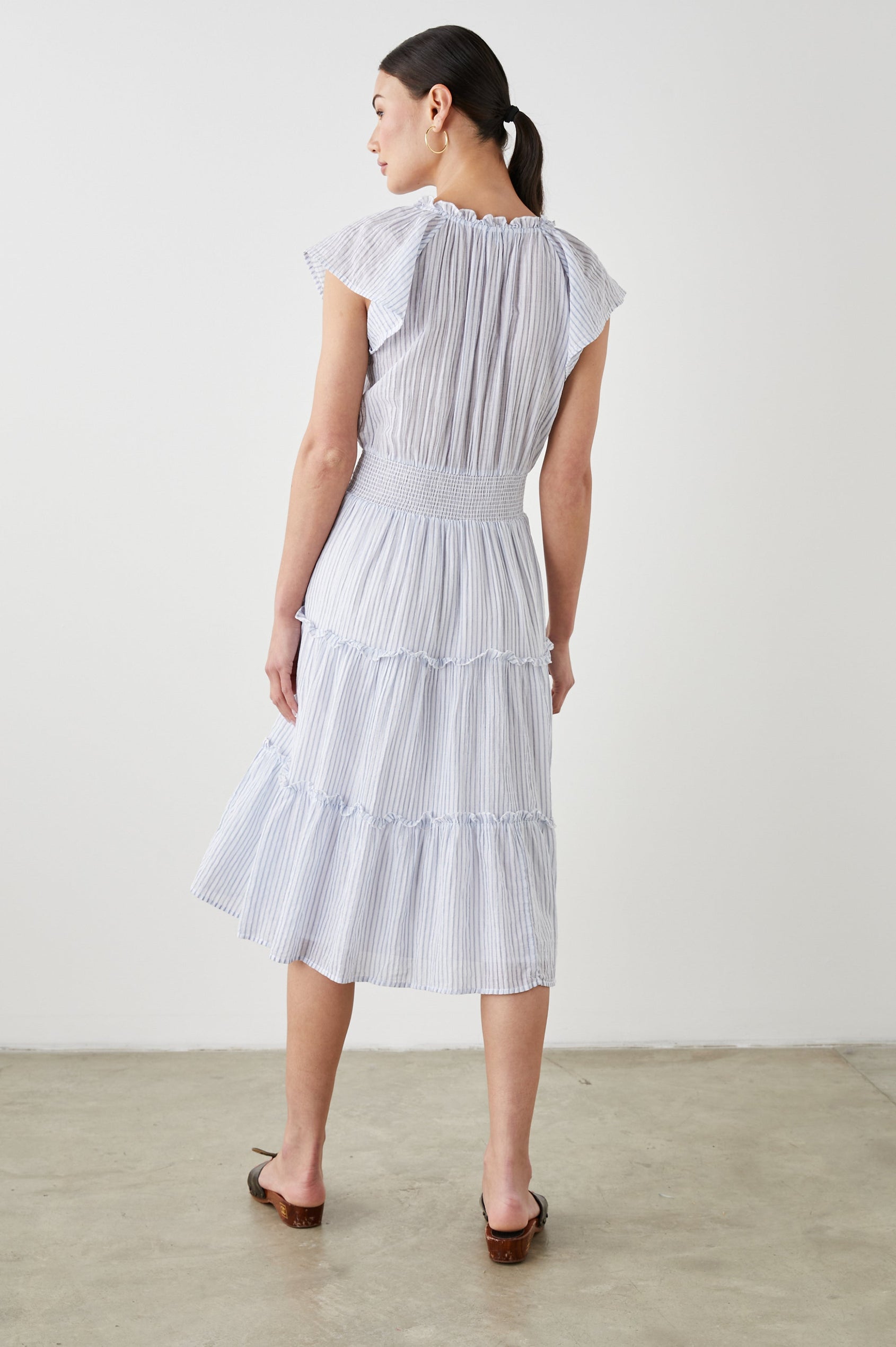 AMELLIA DRESS CINO STRIPE - BACK