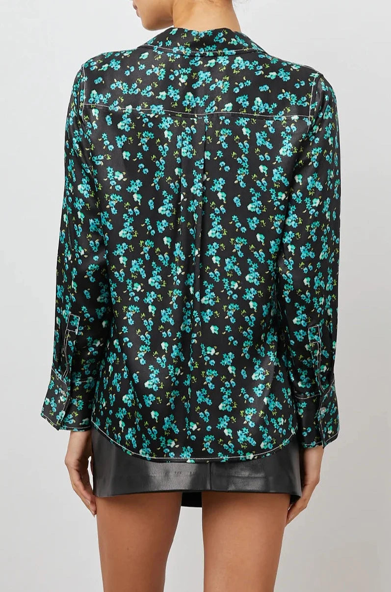 ANDREA MINT FLORAL TOP- BACK