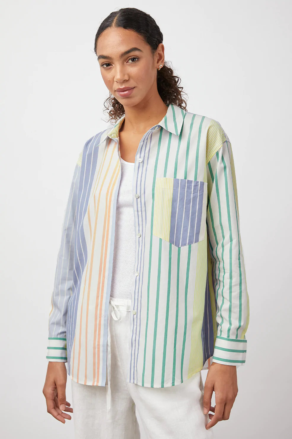 ARLO PORTOFINO STRIPE LONG SLEEVE BUTTON DOWN- FRONT