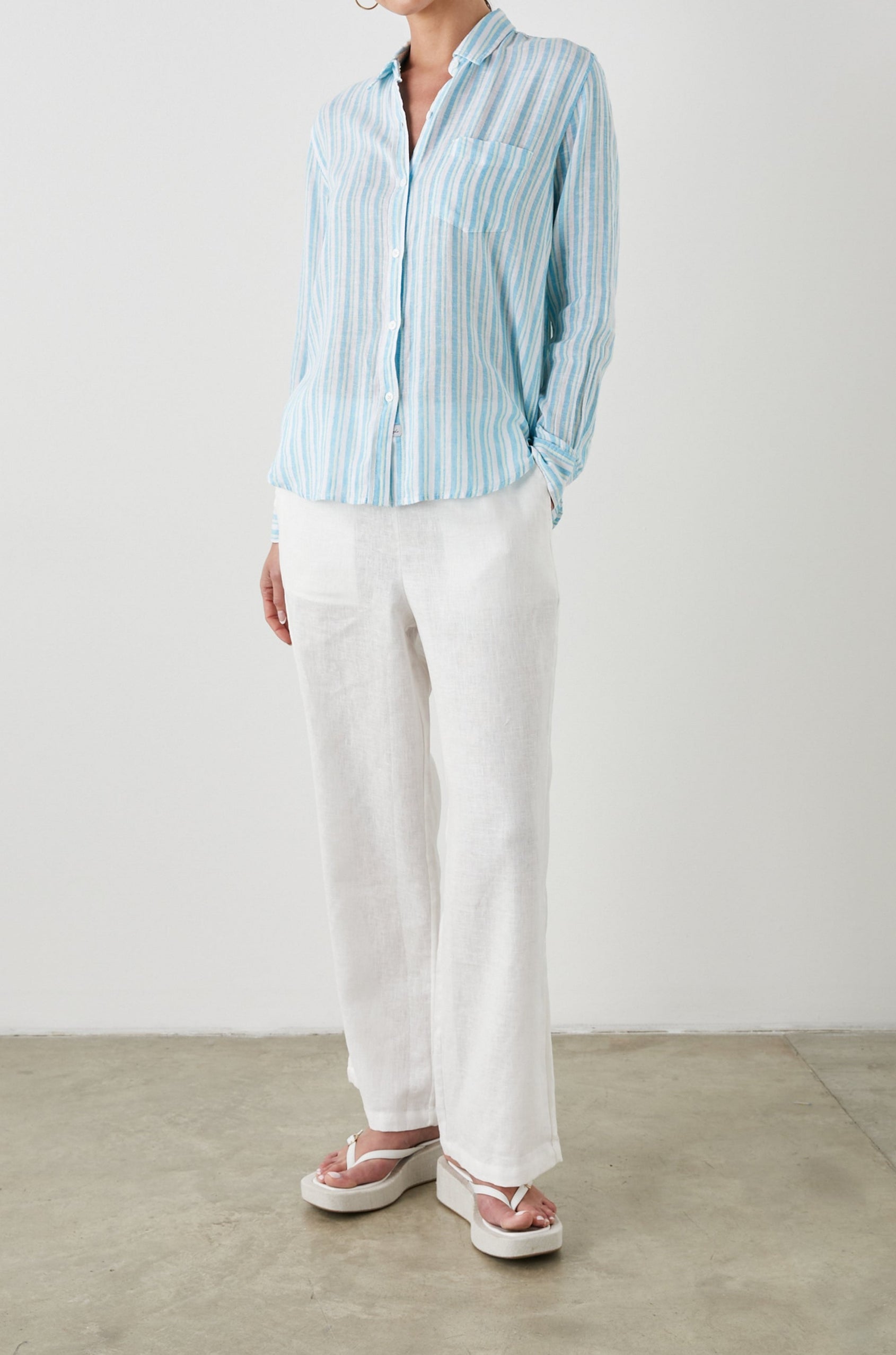 CHARLI SHIRT LAGUNA STRIPE - FULL FRONT BODY