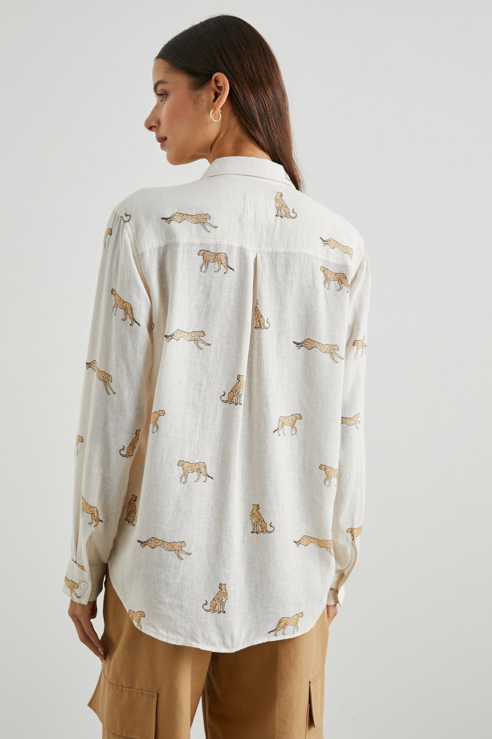 CHARLI SHIRT NATURAL LEOPARD - BACK