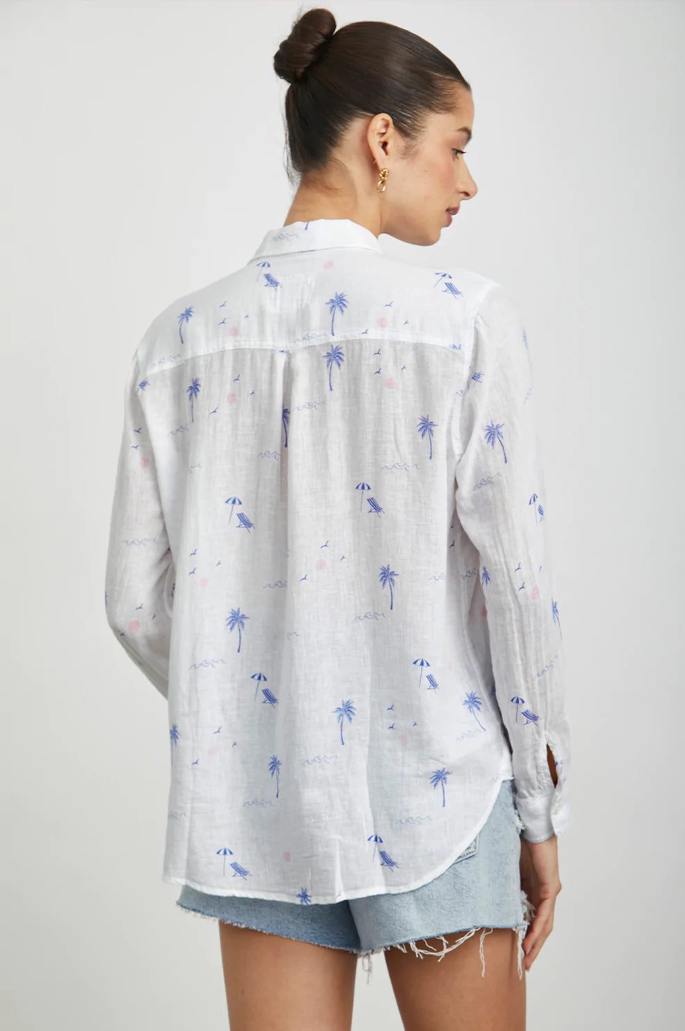 CHARLI MALIBU BEACH LONG SLEEVE BUTTON DOWN-BACK