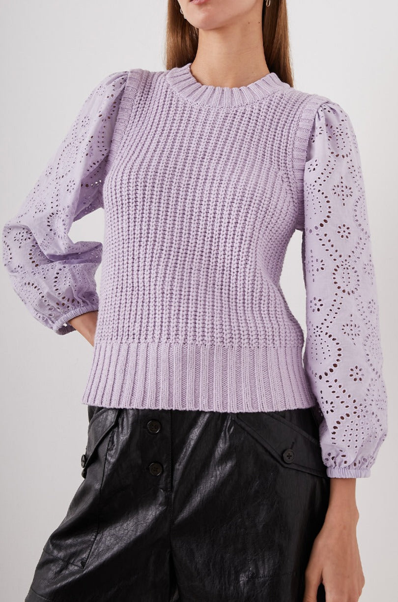 DHALIA SWEATER LILAC - FRONT UNTUCKED
