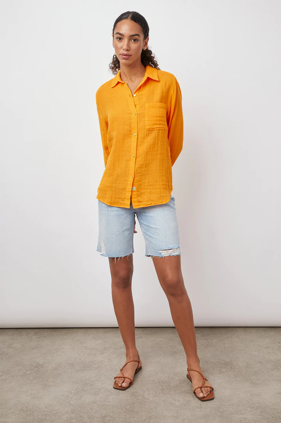 ELLIS MARIGOLD LONG SLEEVE BUTTON DOWN- FULL FRONT BODY