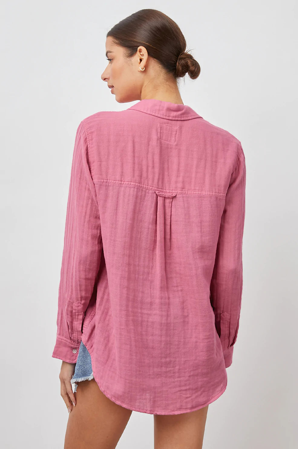 ELLIS PINK PUNCH LONG SLEEVE BUTTON DOWN- BACK
