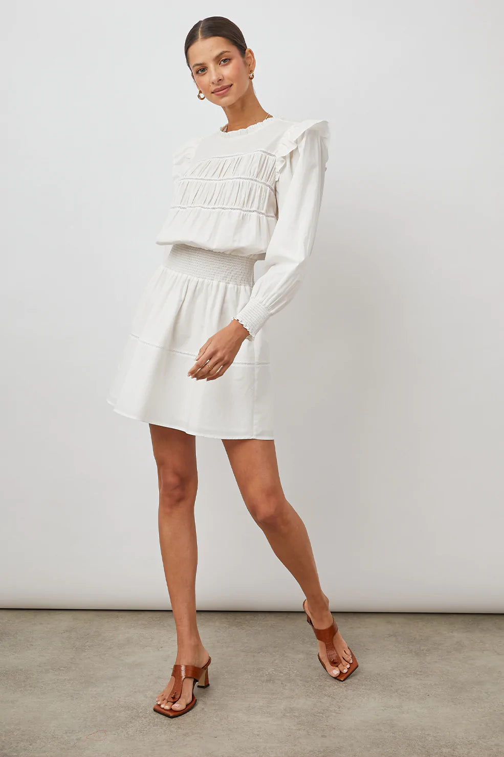 FAREN DRESS WHITE - FRONT FULL BODY