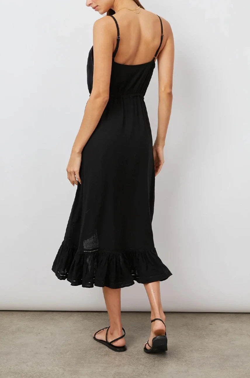 FRIDA BLACK LACE DETAIL DRESS-BACK
